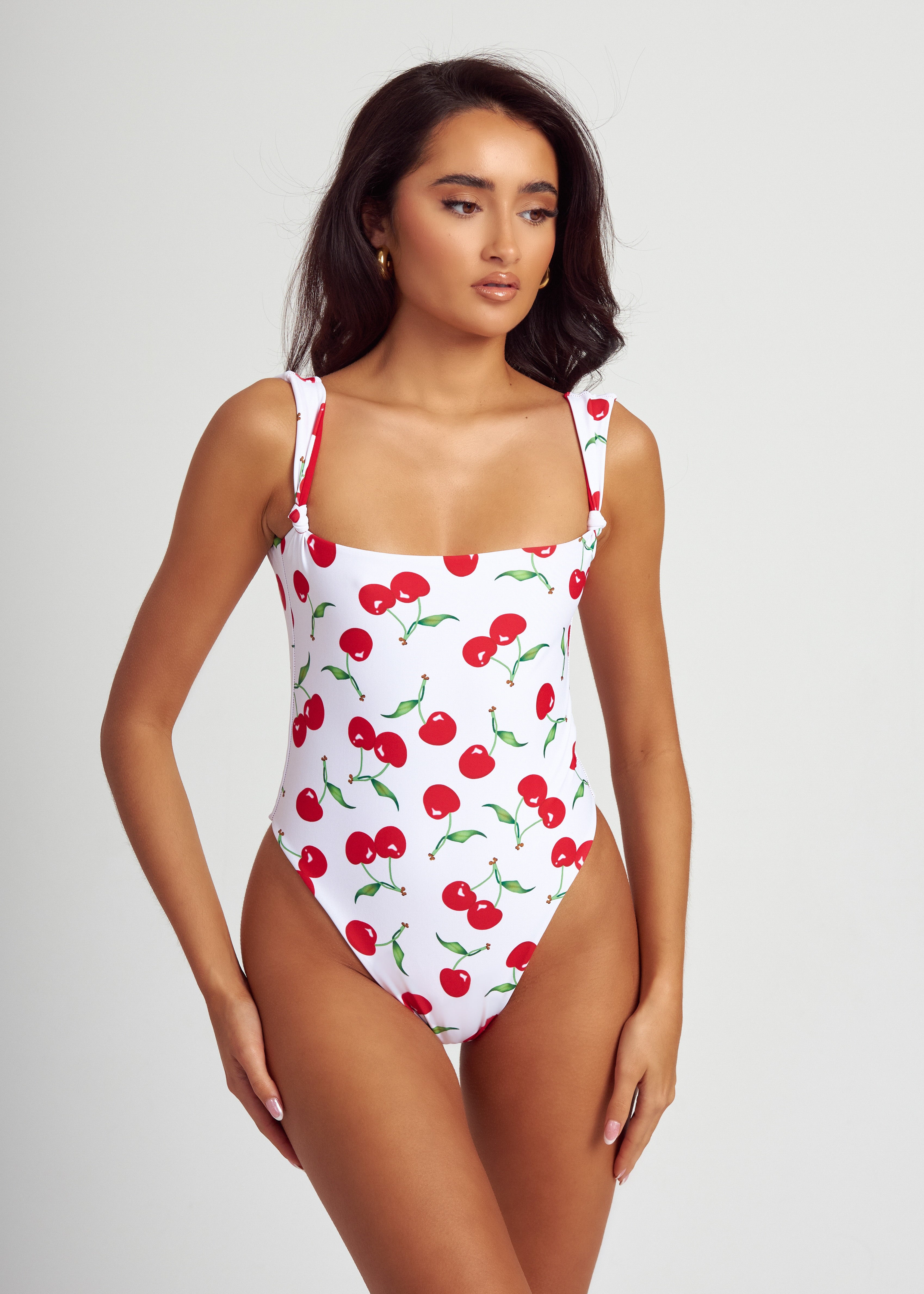 Knot Swimsuit in Cherry