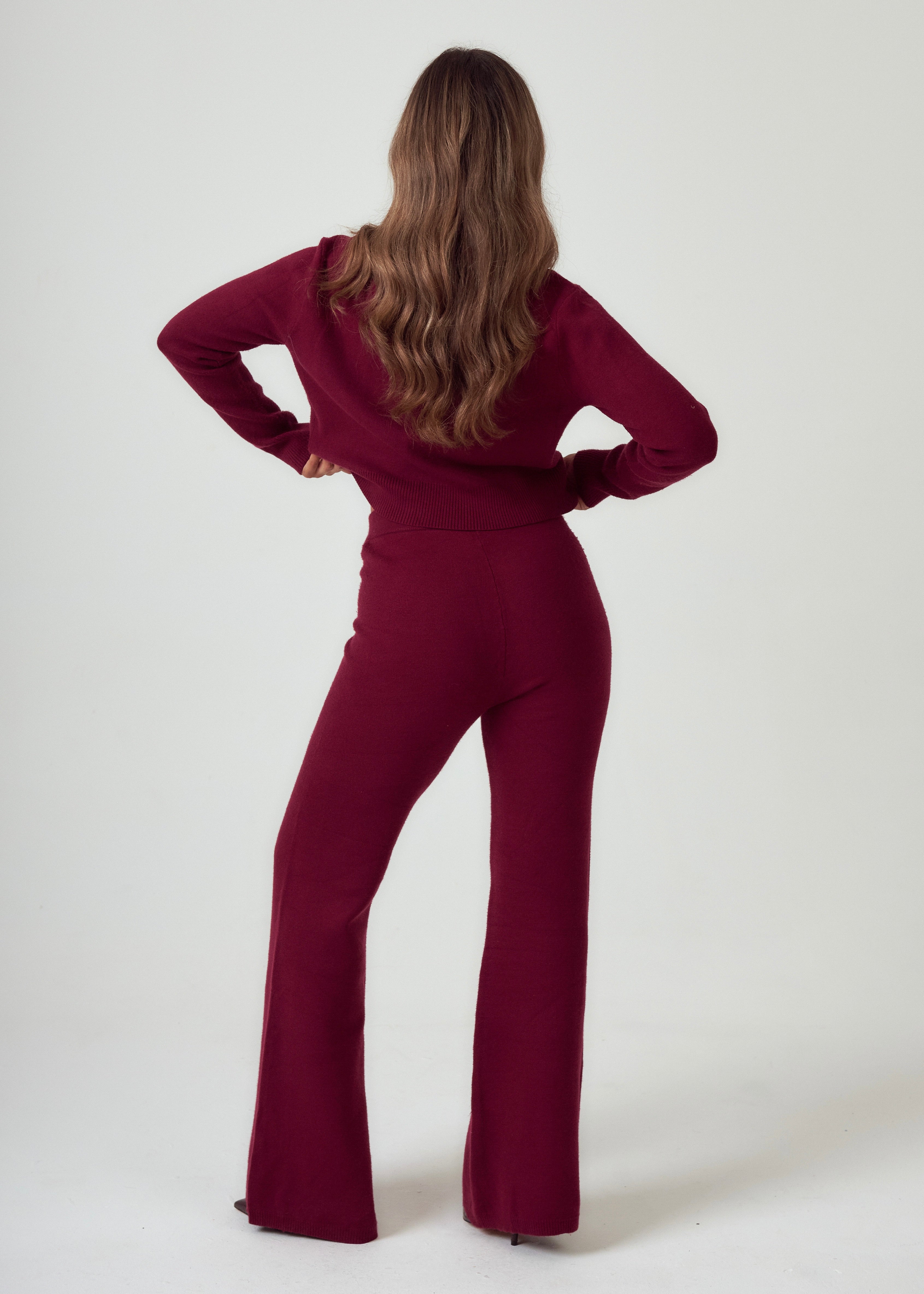 Knit Cardigan in Burgundy