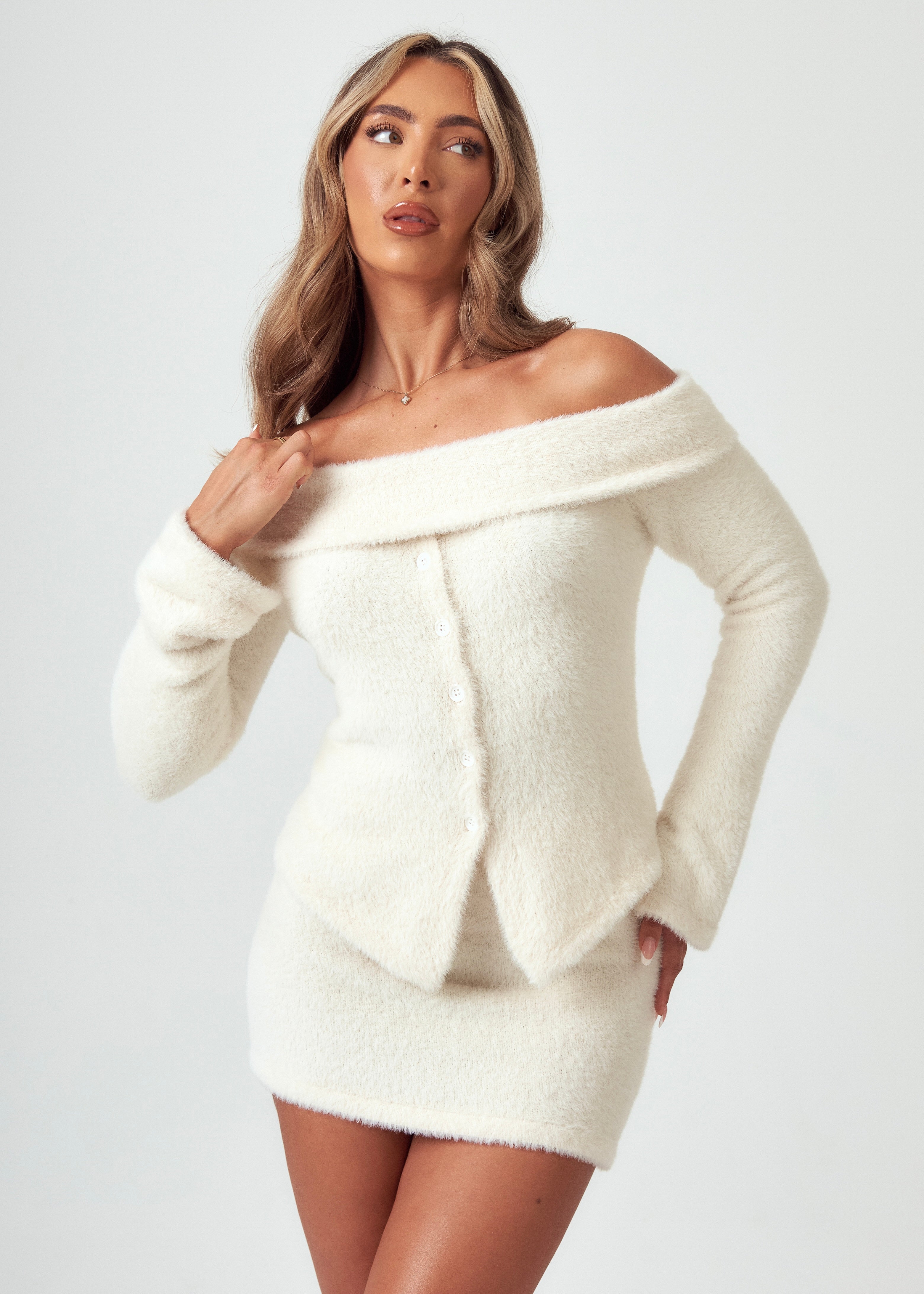 Soft Mini Skirt in Cream