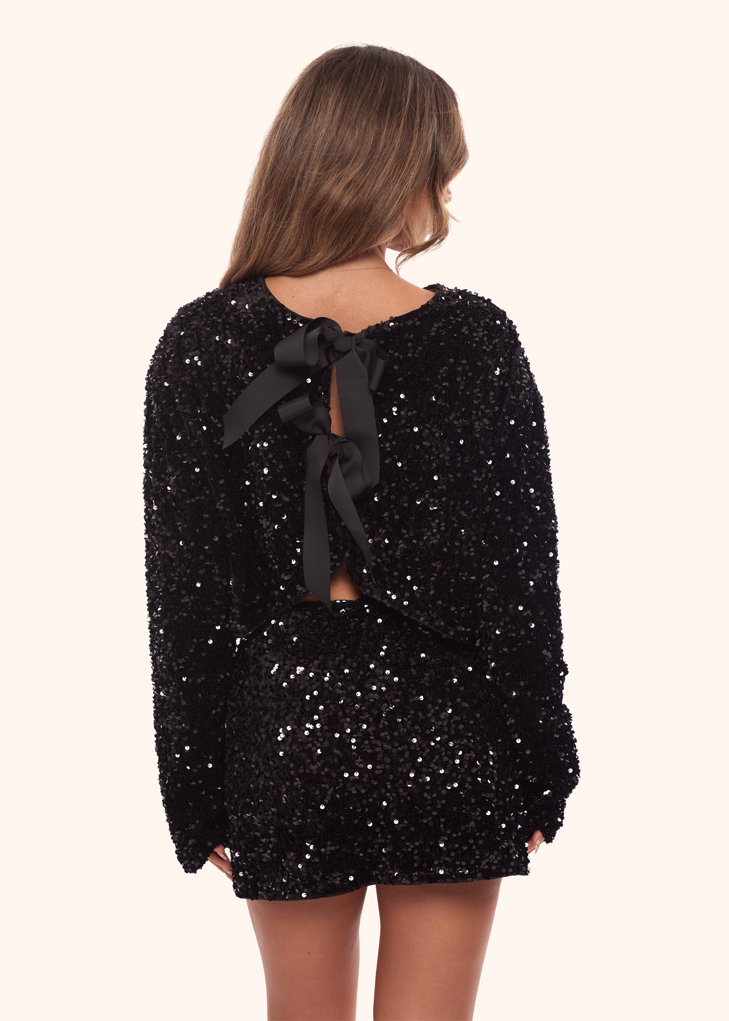 Sequin Mini Skirt in Black