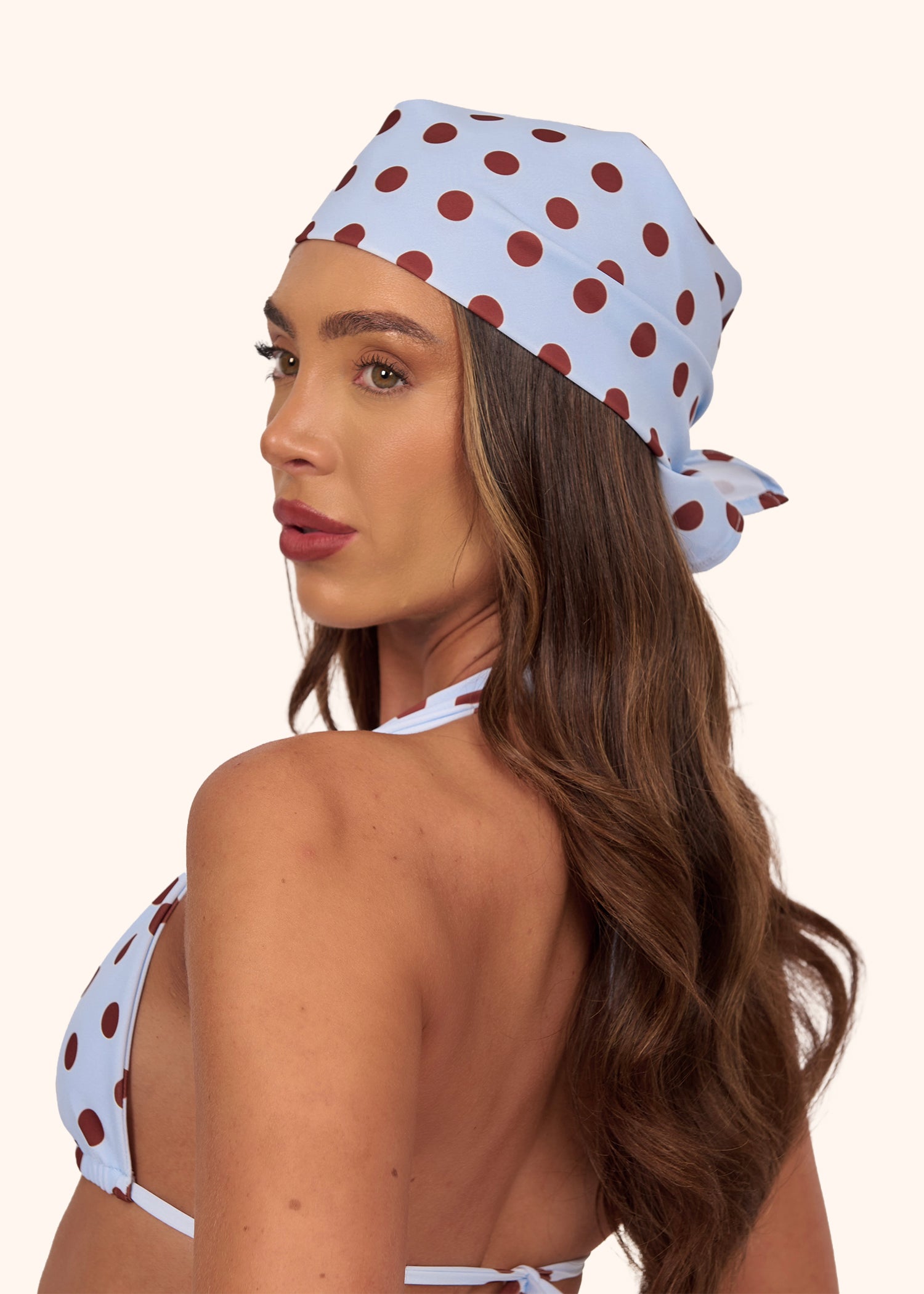 Headscarf in Blue Polka