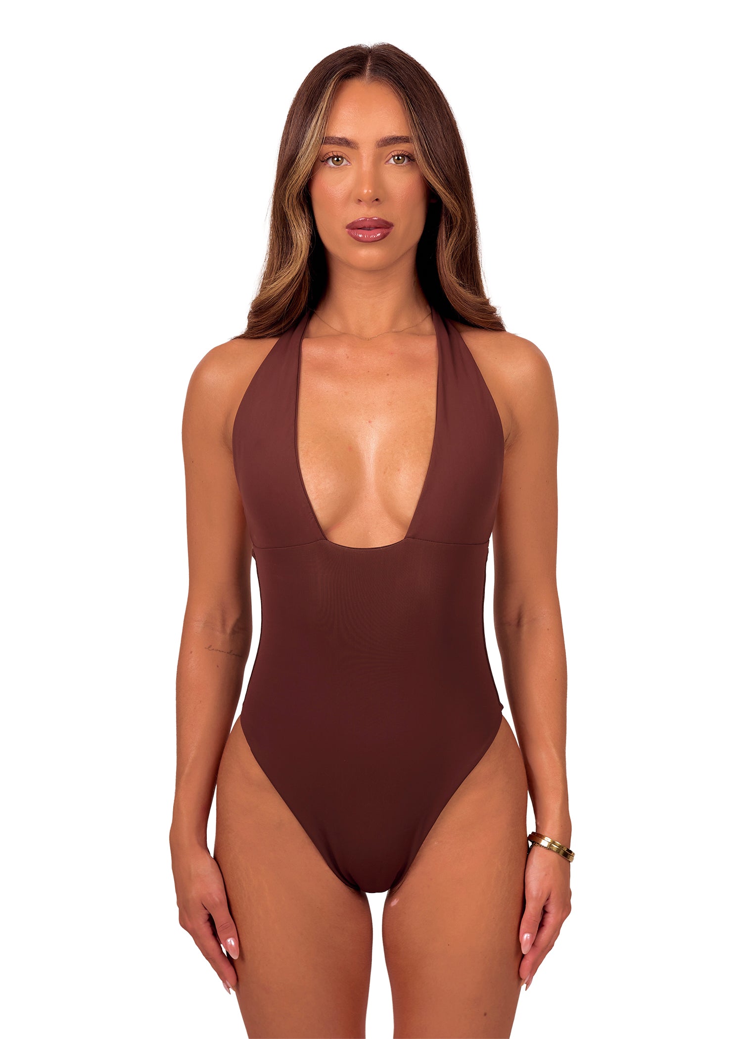 Halter Swimsuit in Espresso