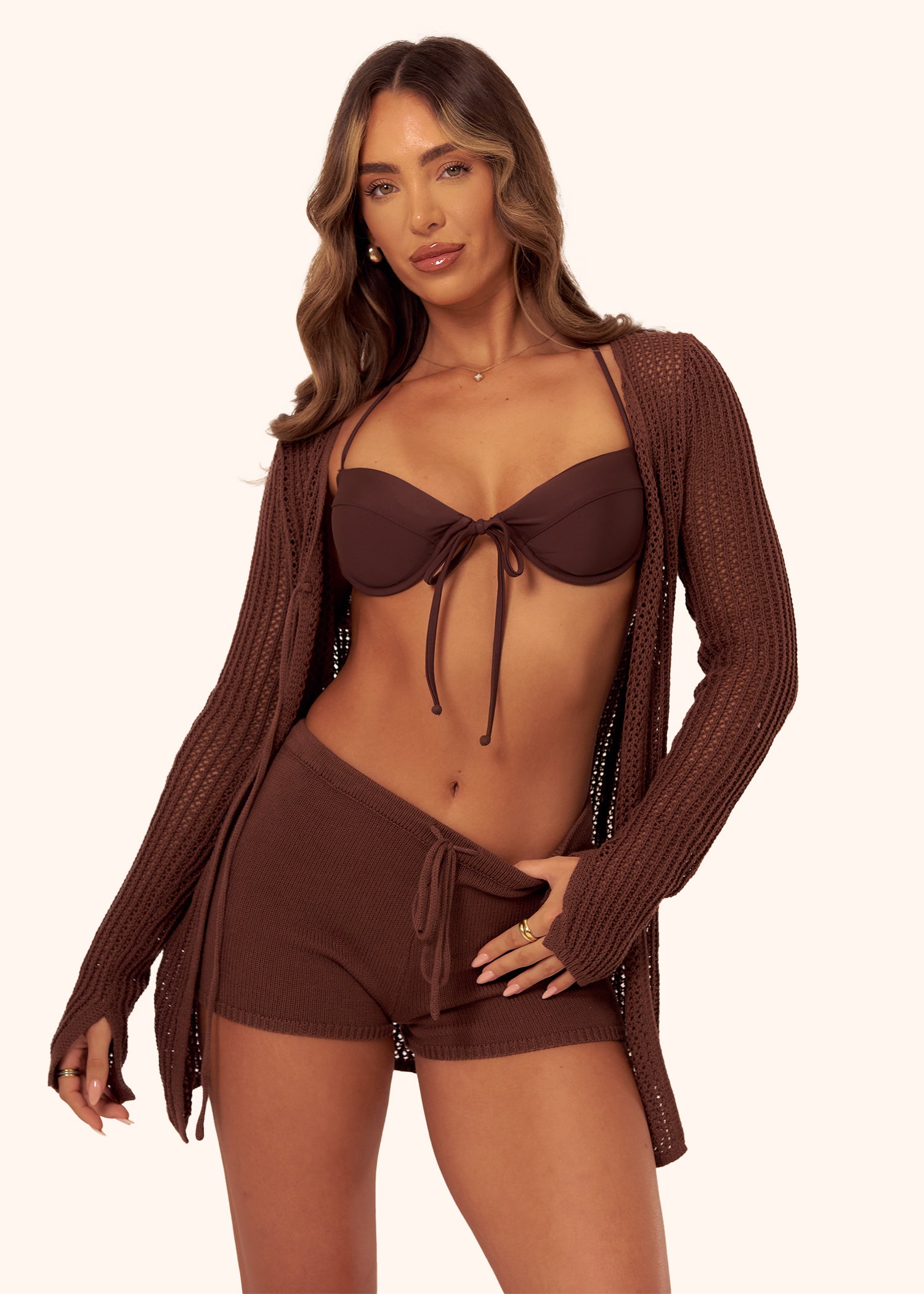 Crochet Cardigan in Brown