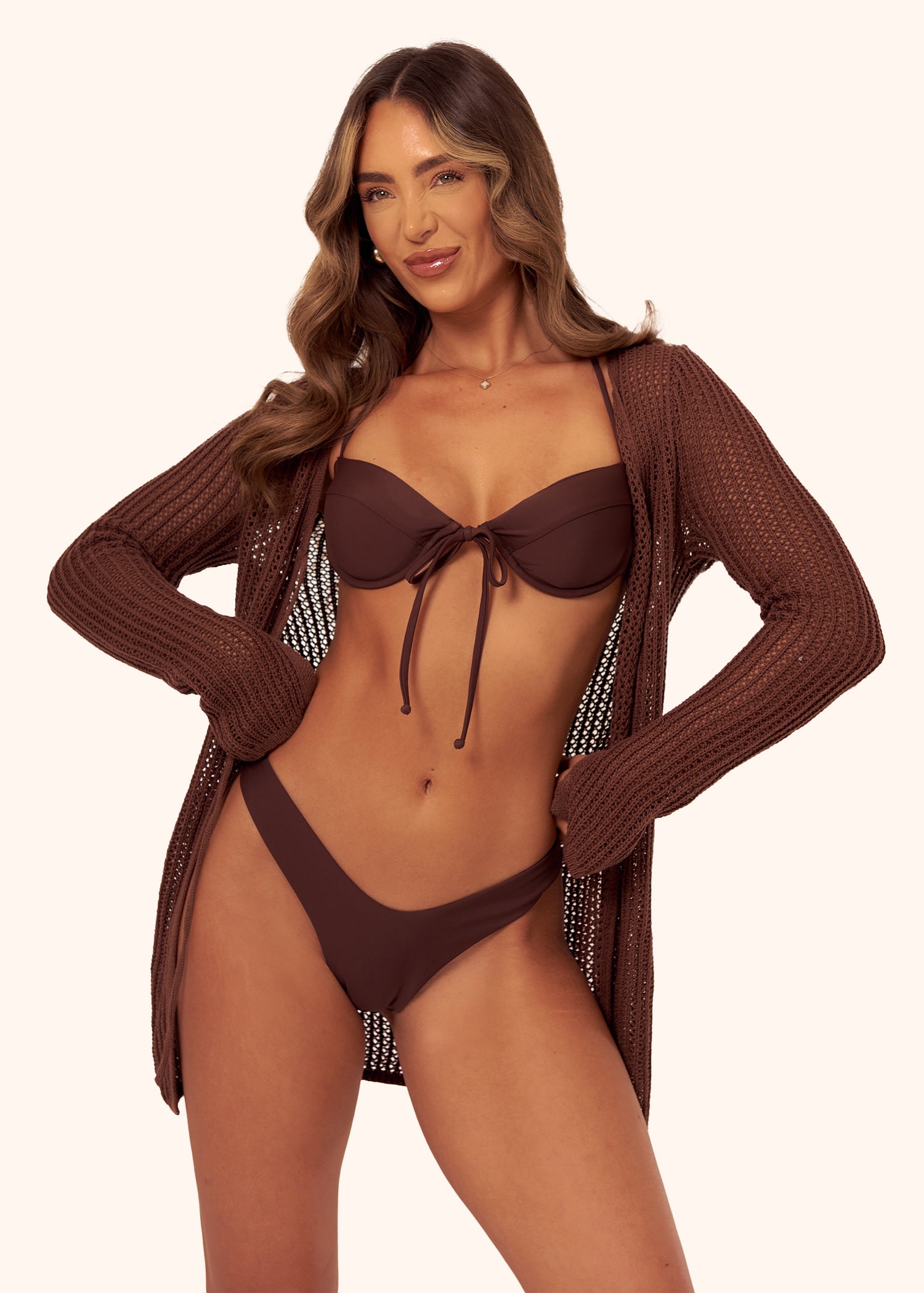 Crochet Cardigan in Brown