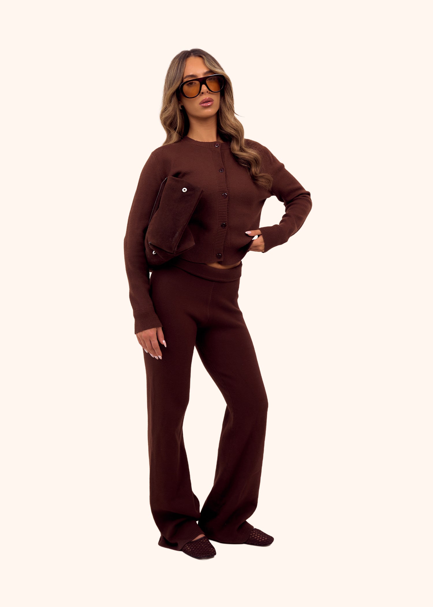 Knit Cardigan in Chocolate