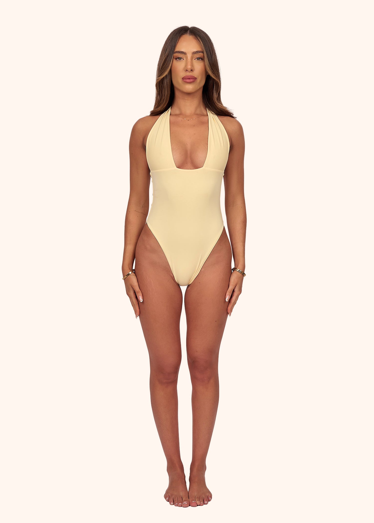 Halter Swimsuit in Butter