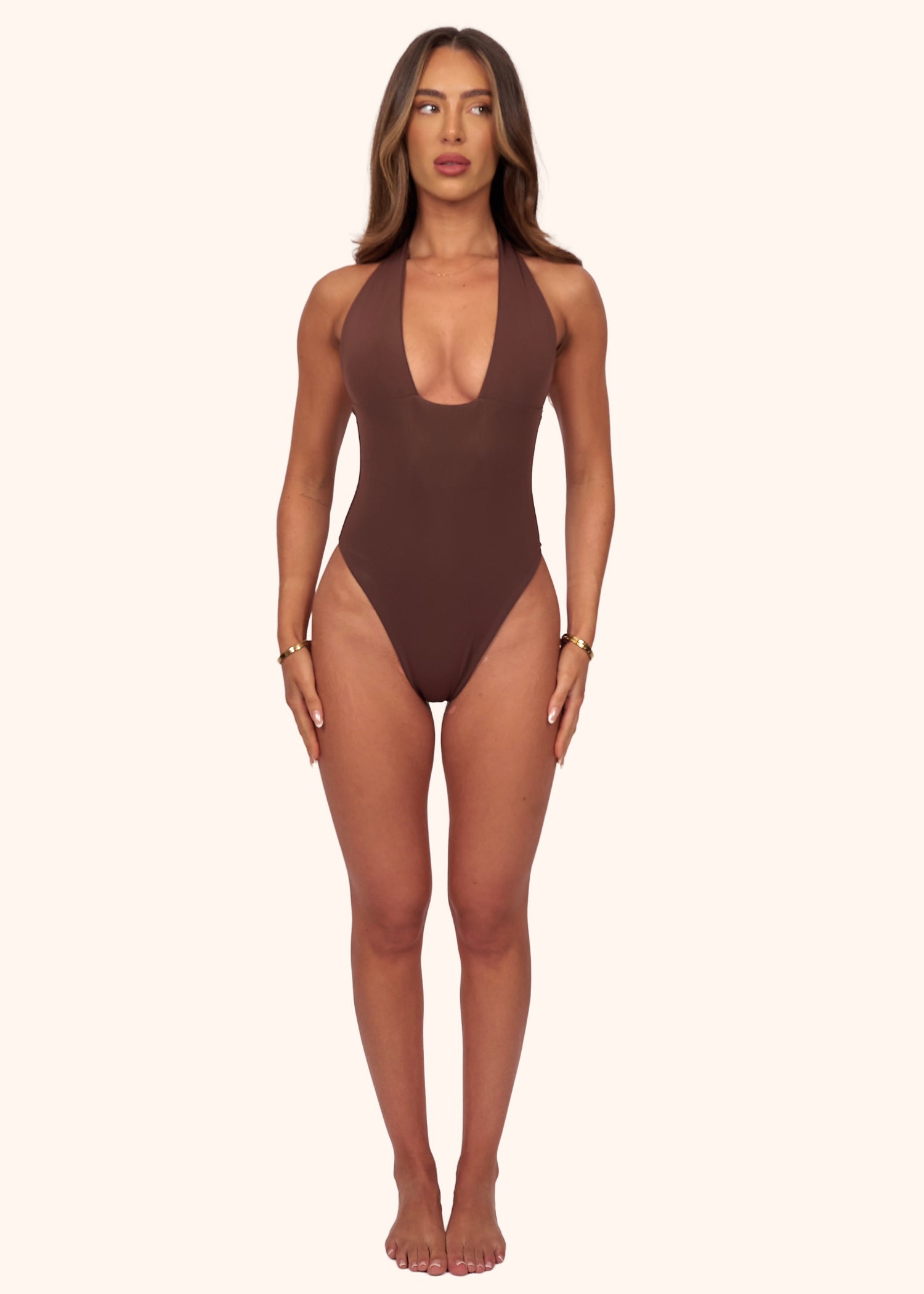 Halter Swimsuit in Espresso