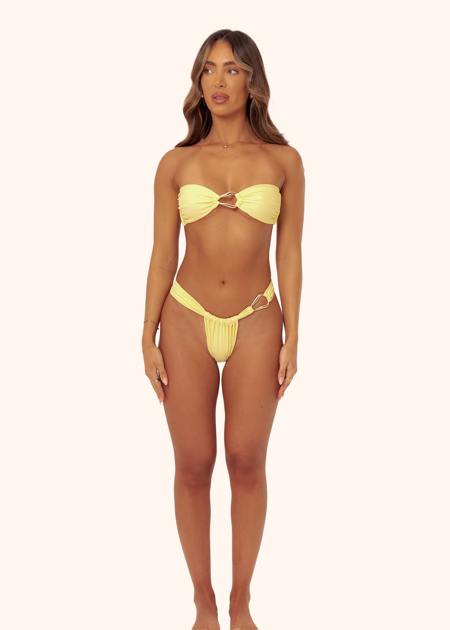 Ring Bikini Bottoms in Lemon