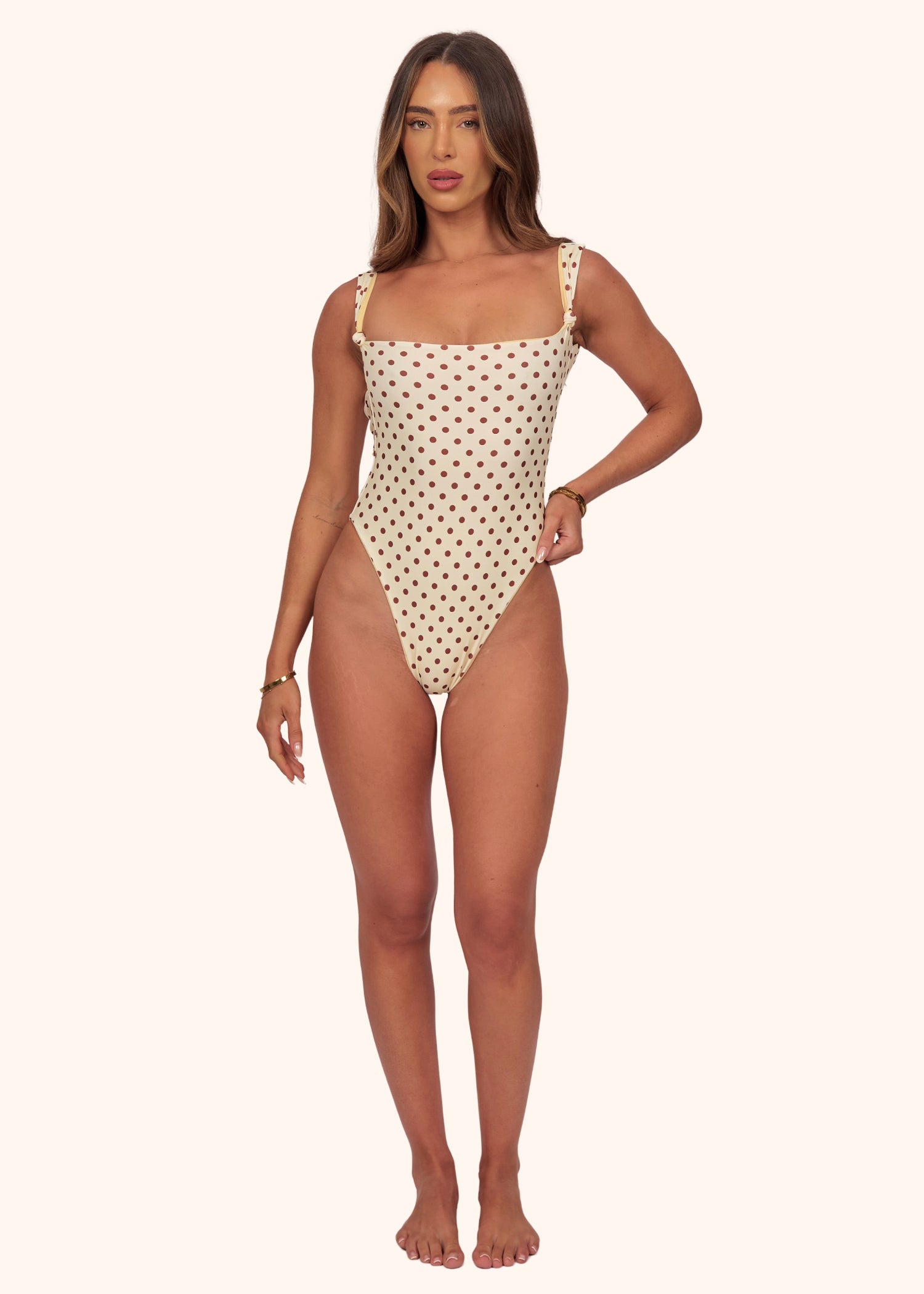 Knot Swimsuit in Lemon Polka (Pre-Order)