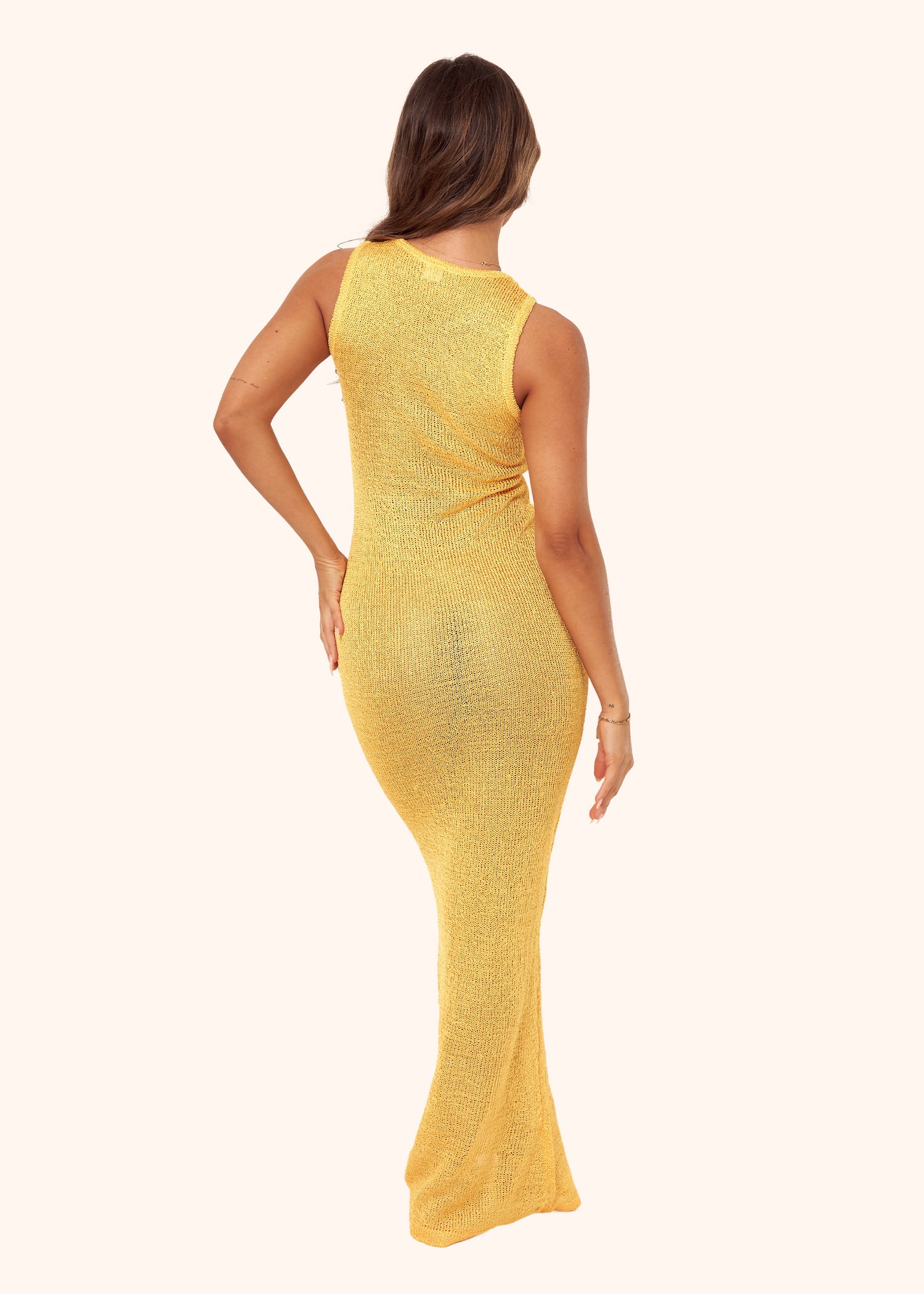 Sparkle Knit Maxi Dress in Mango