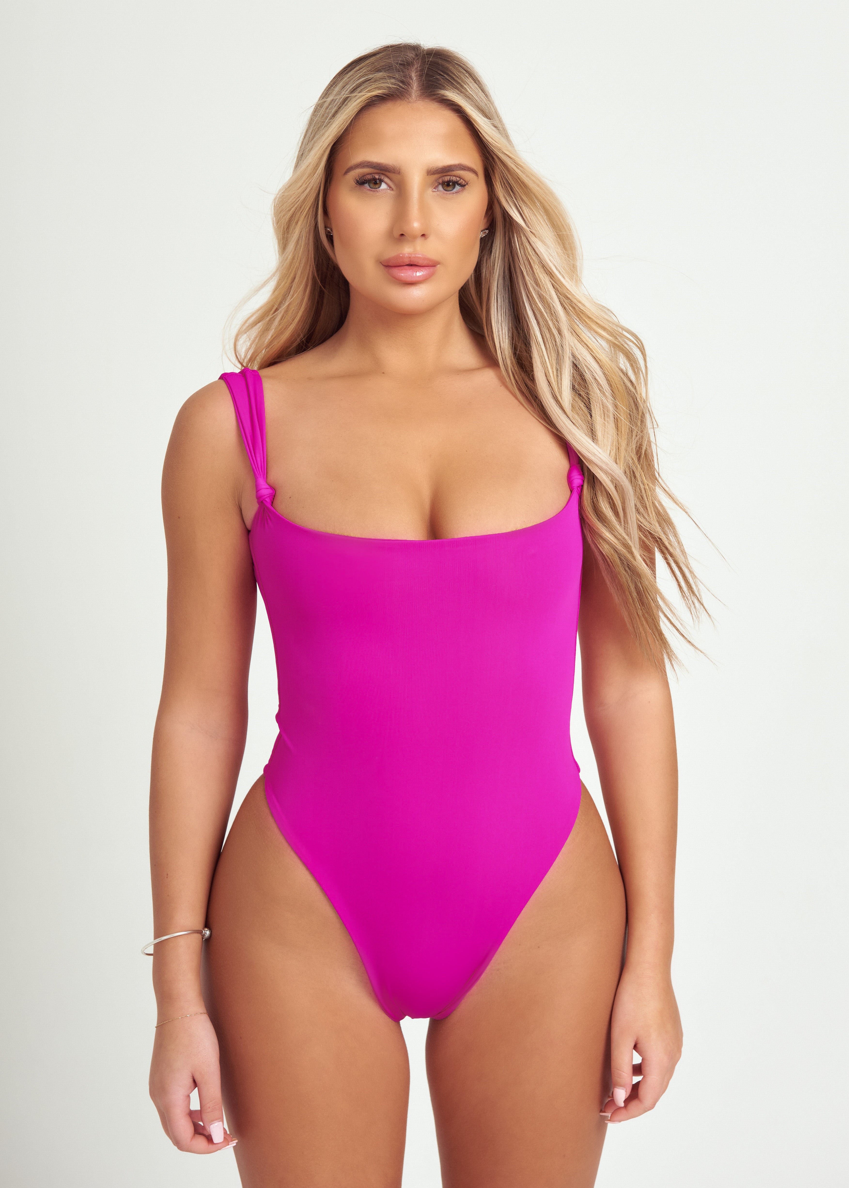 Knot Swimsuit in Raspberry Pink