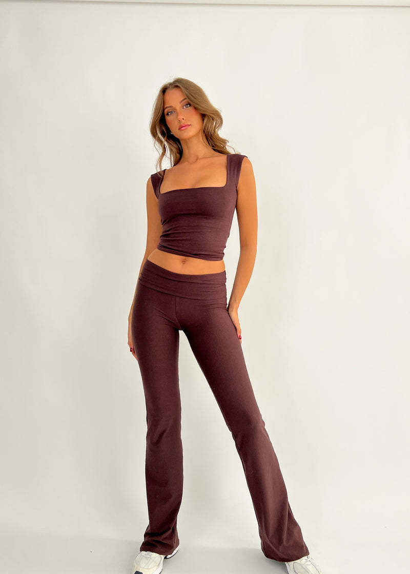 Brown Cotton Yoga Trousers