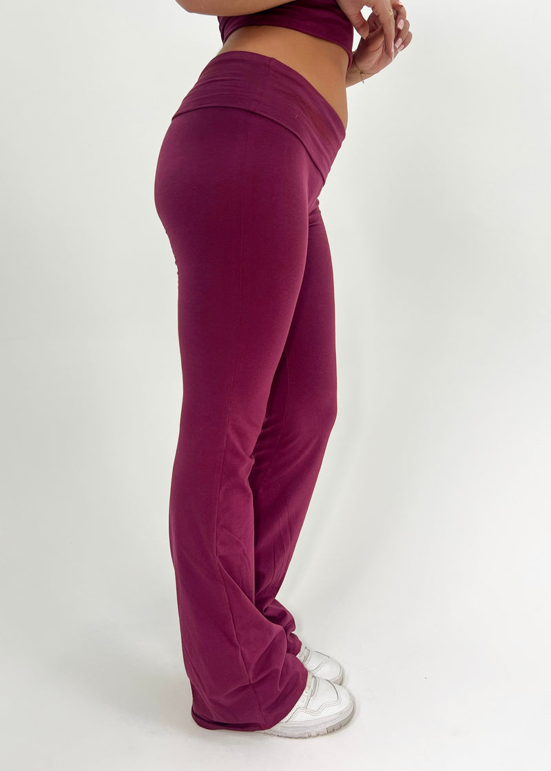 Berry Cotton Yoga Trousers