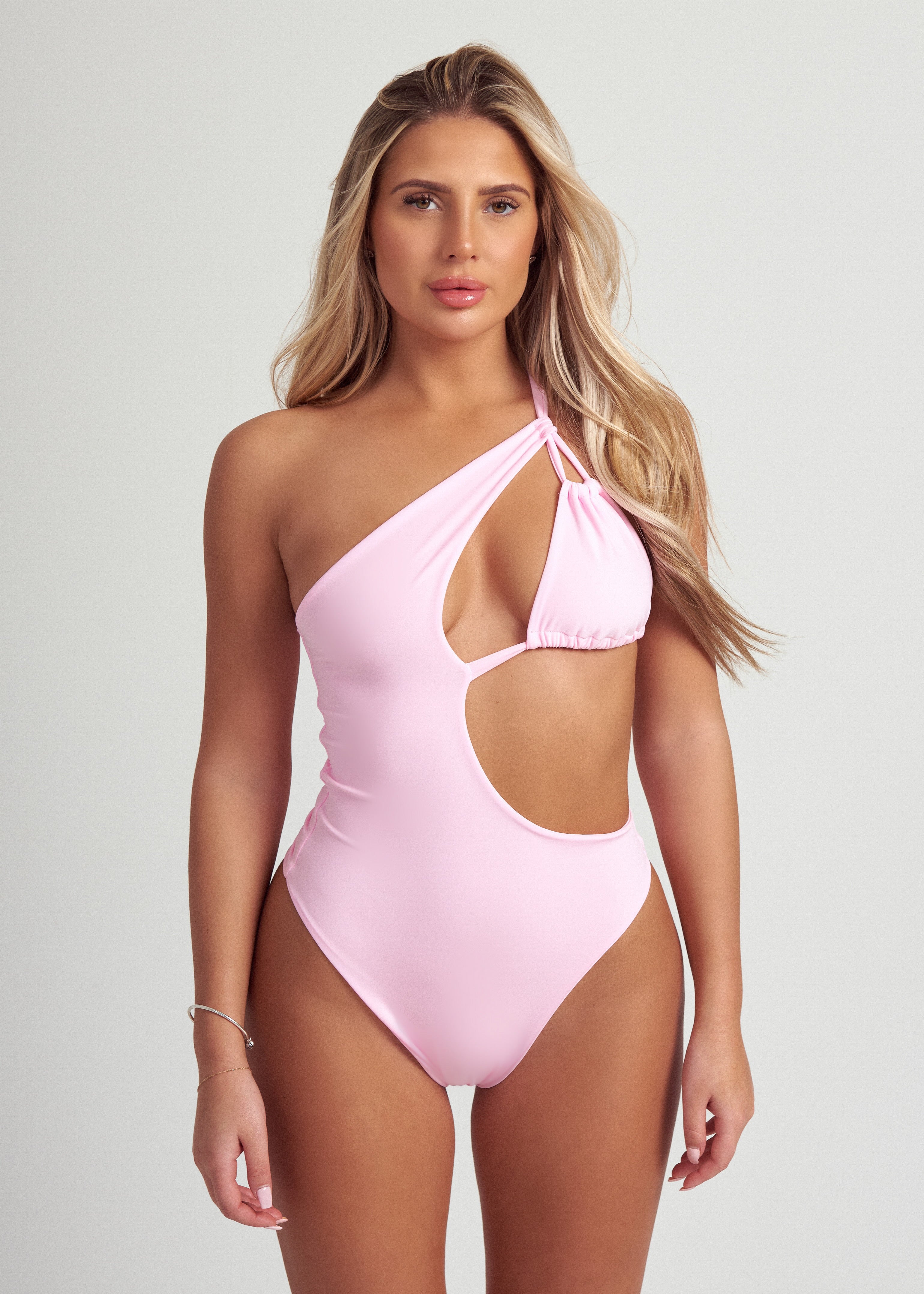 Cut Out Swimsuit in Baby Pink