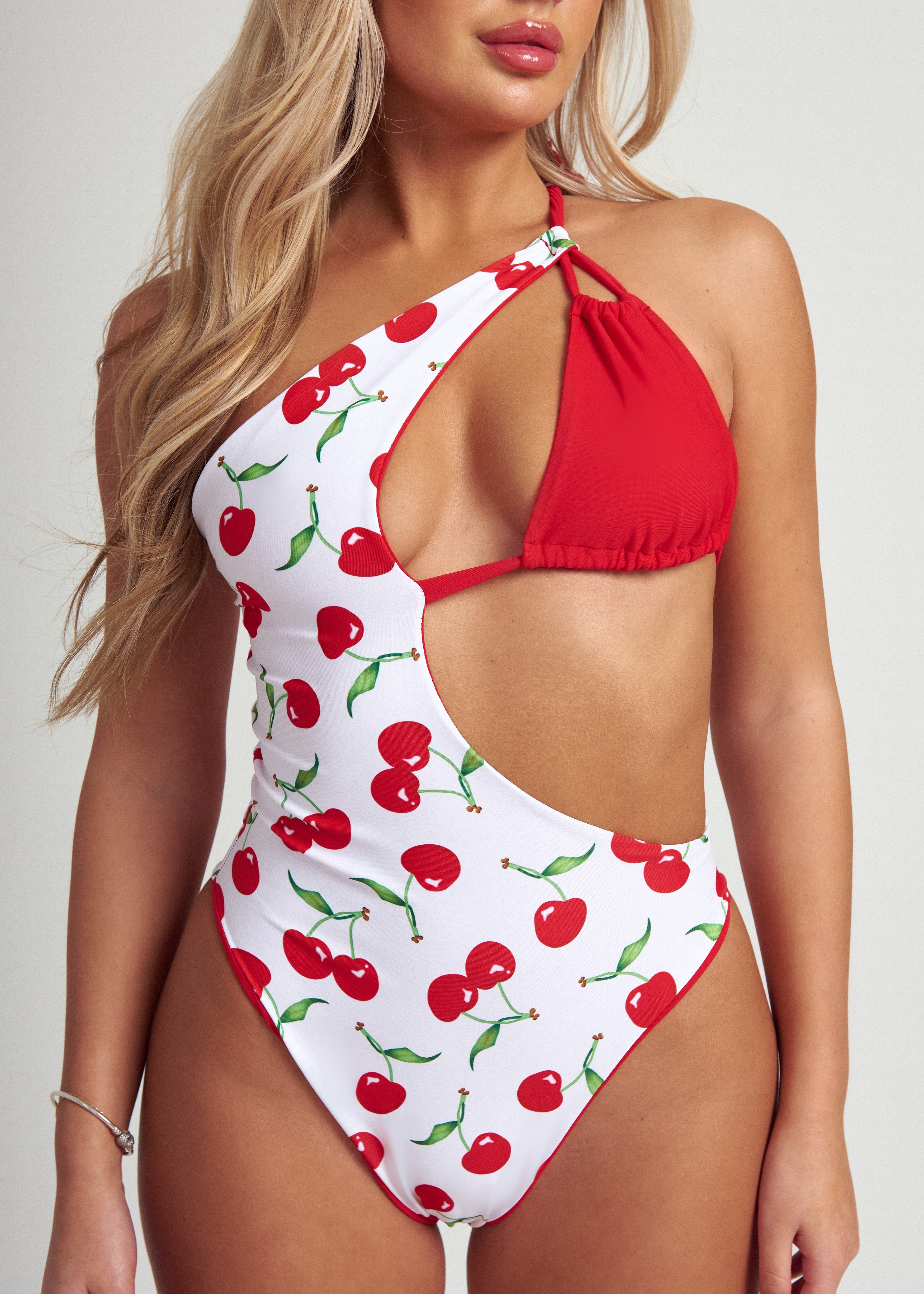 Cut Out Swimsuit In Cherry