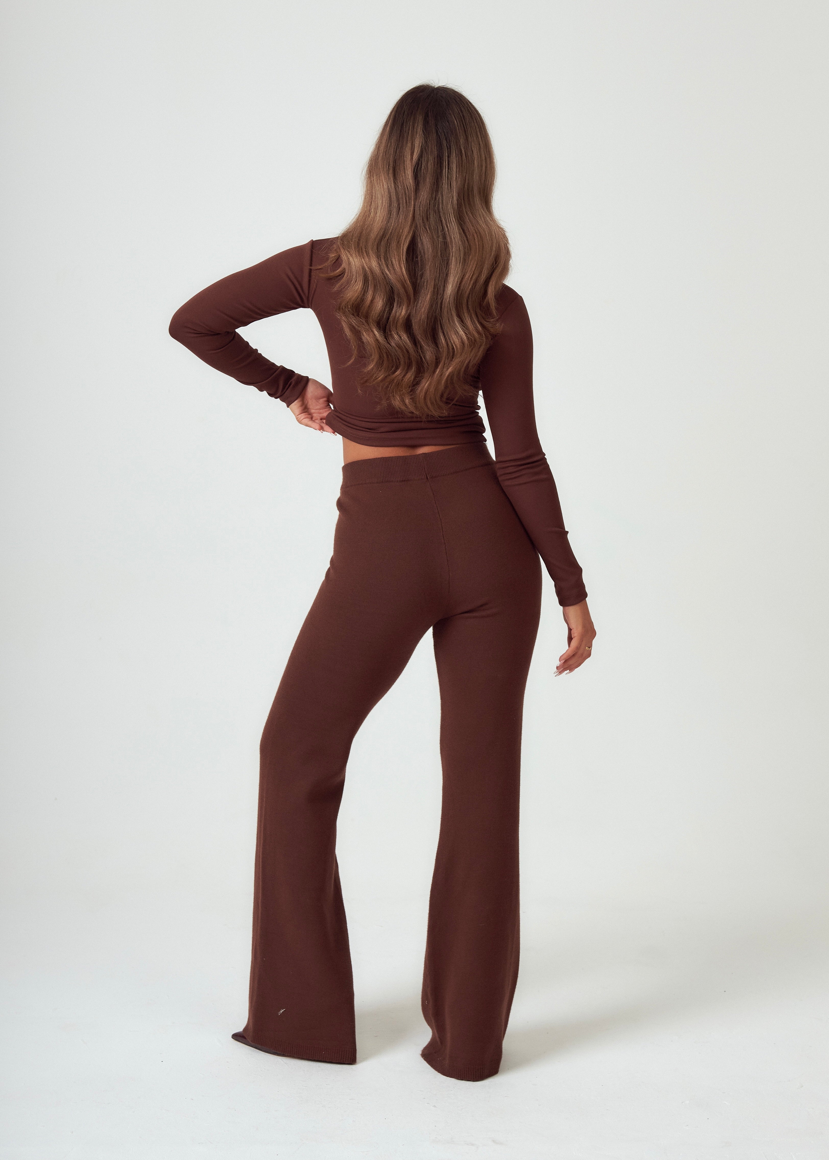 Knit Trousers in Chocolate