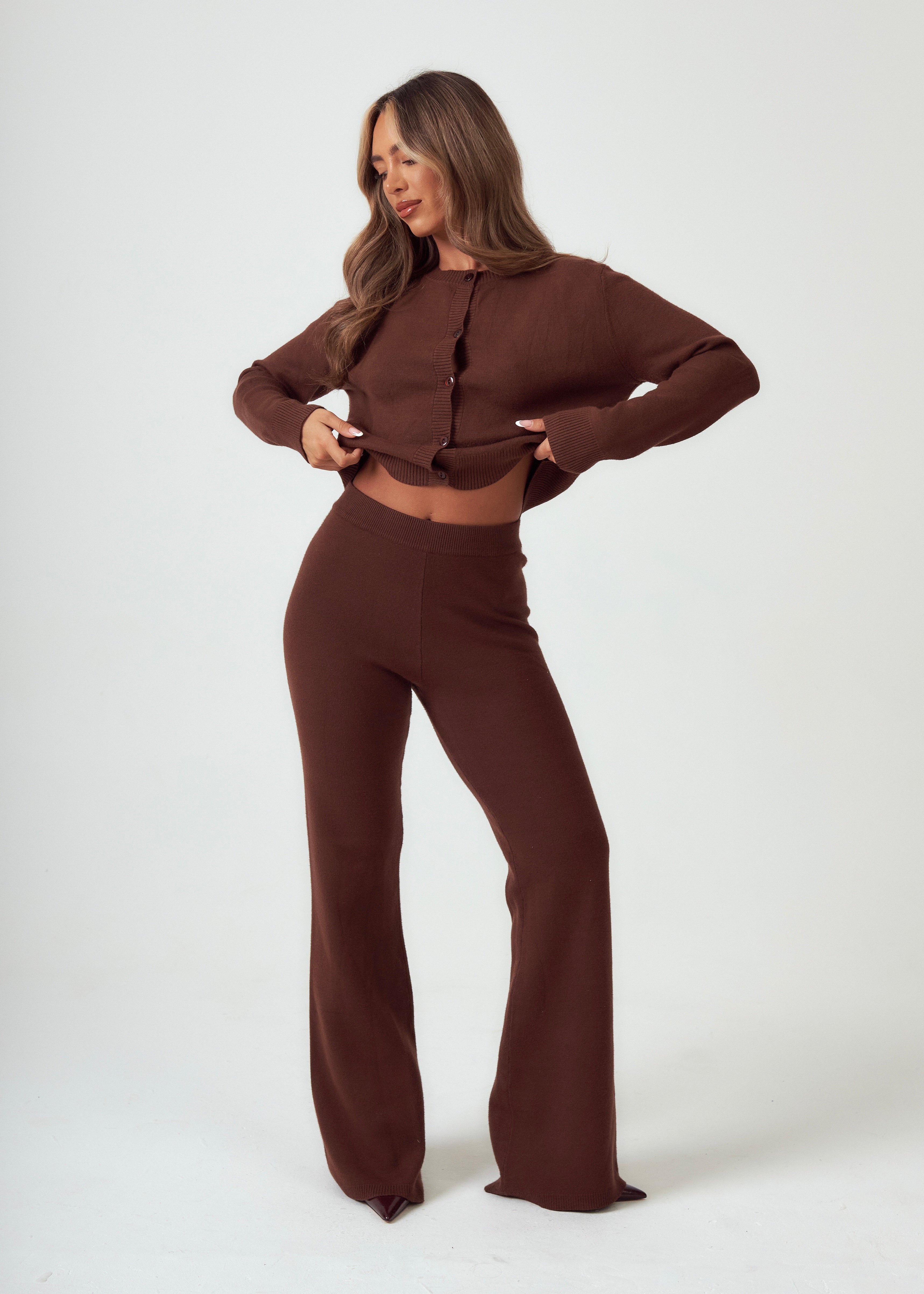 Knit Trousers in Chocolate