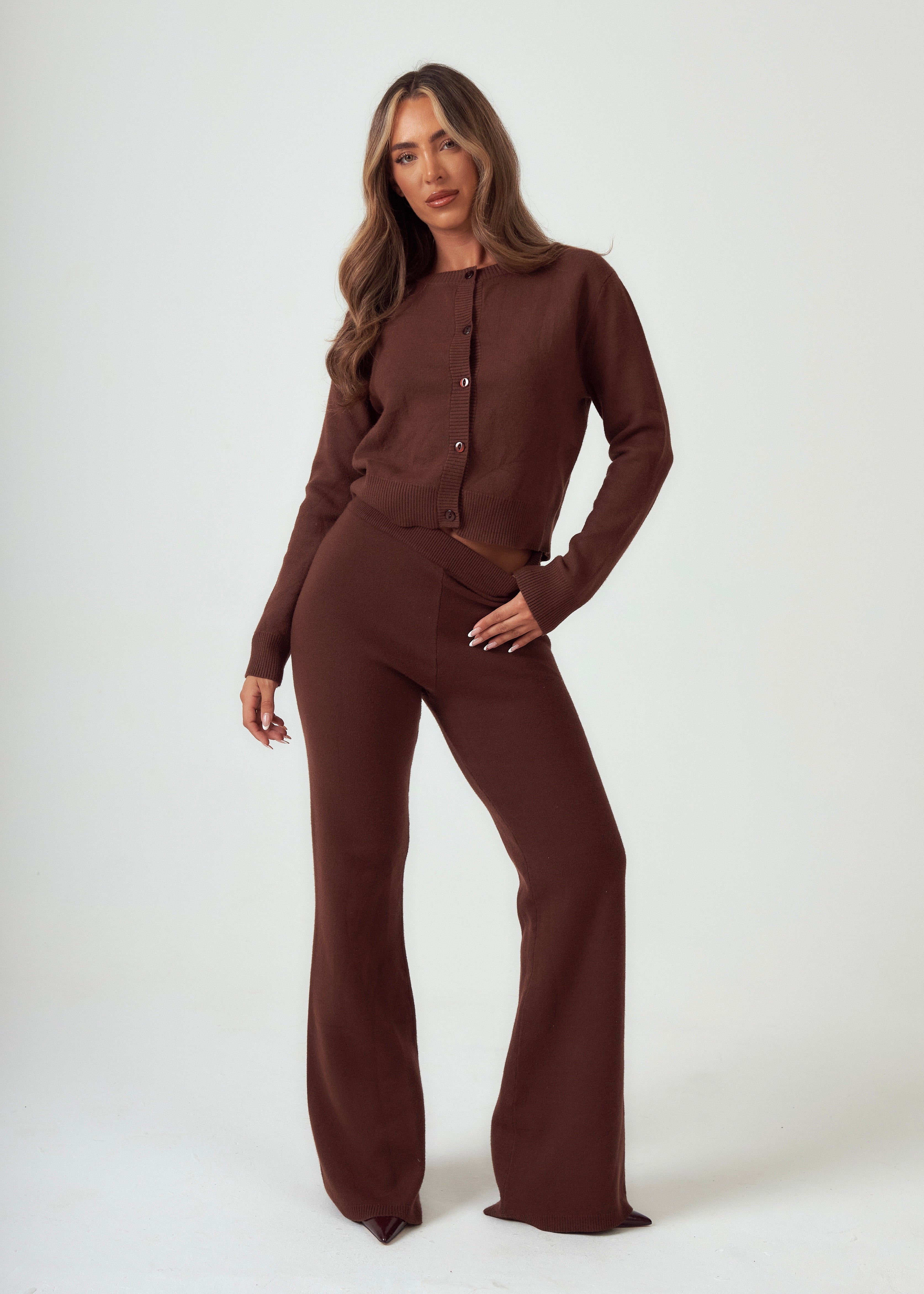 Knit Trousers in Chocolate