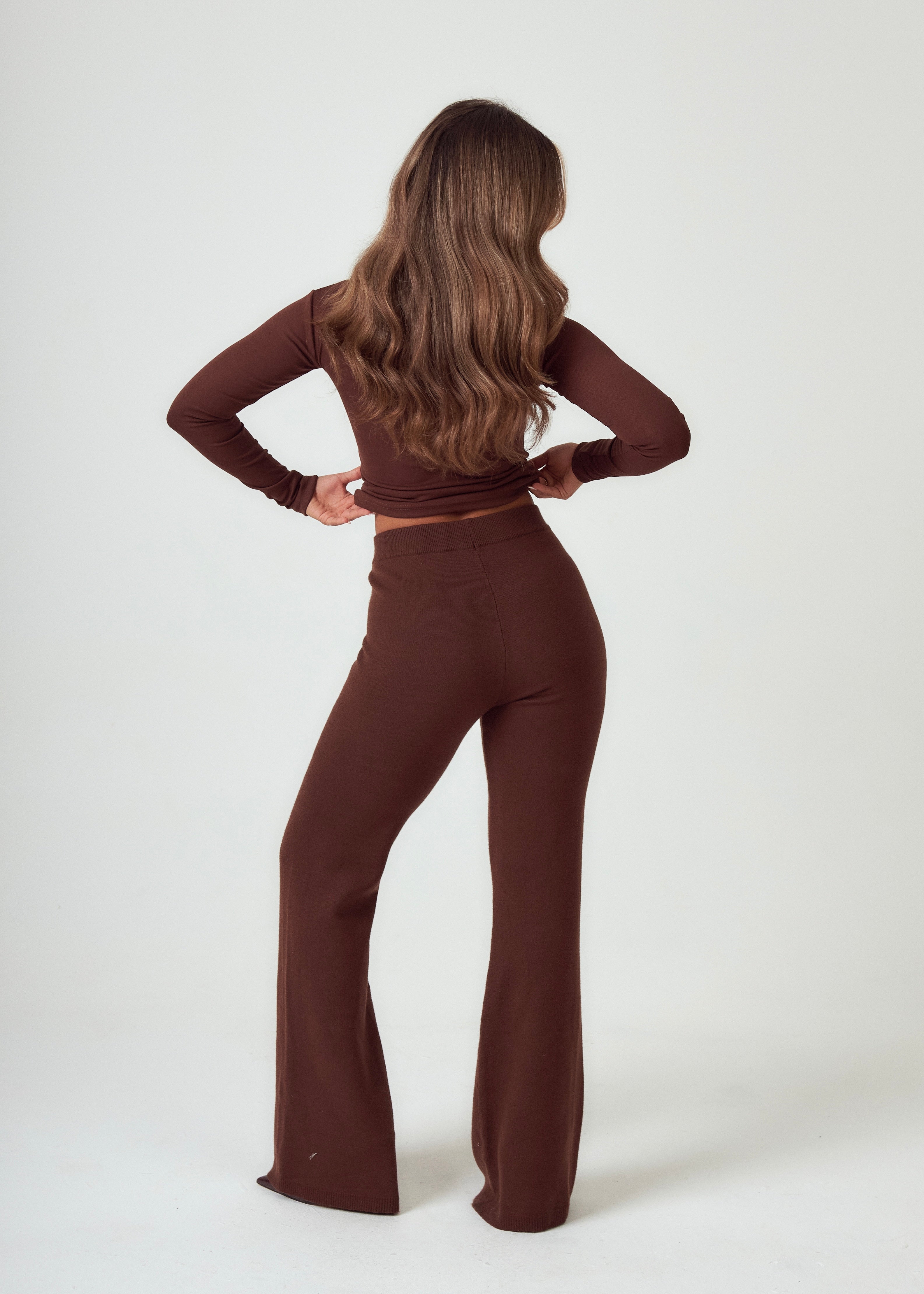 Knit Trousers in Chocolate