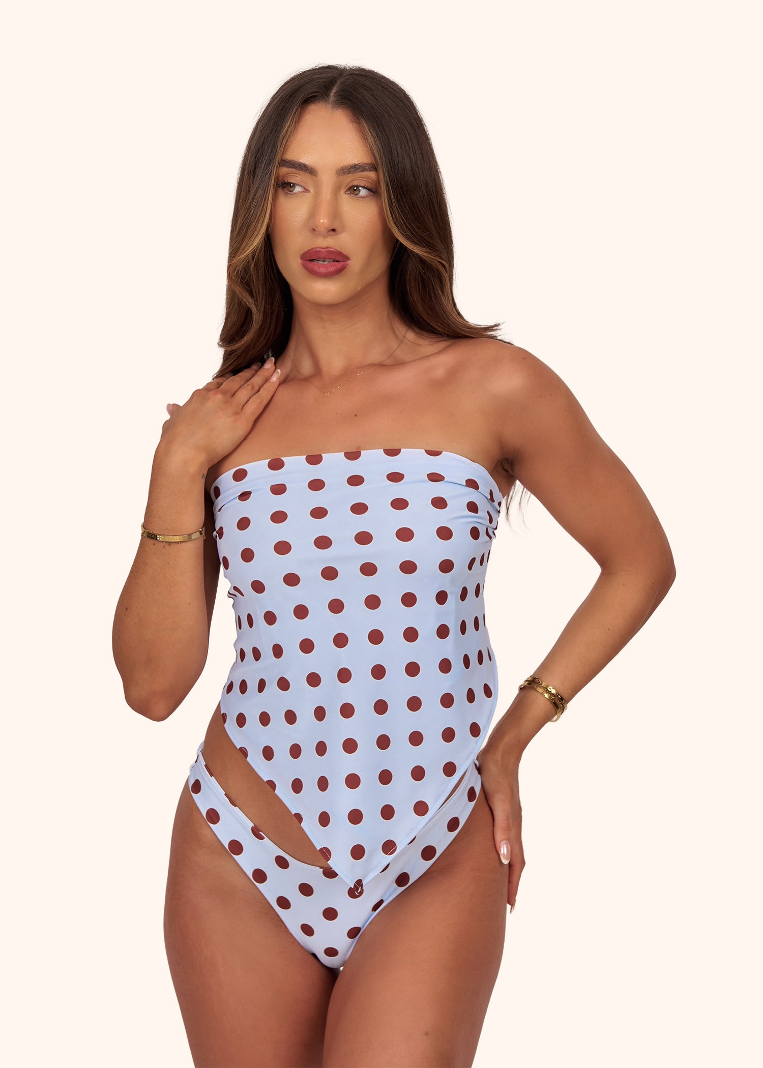 Headscarf in Blue Polka