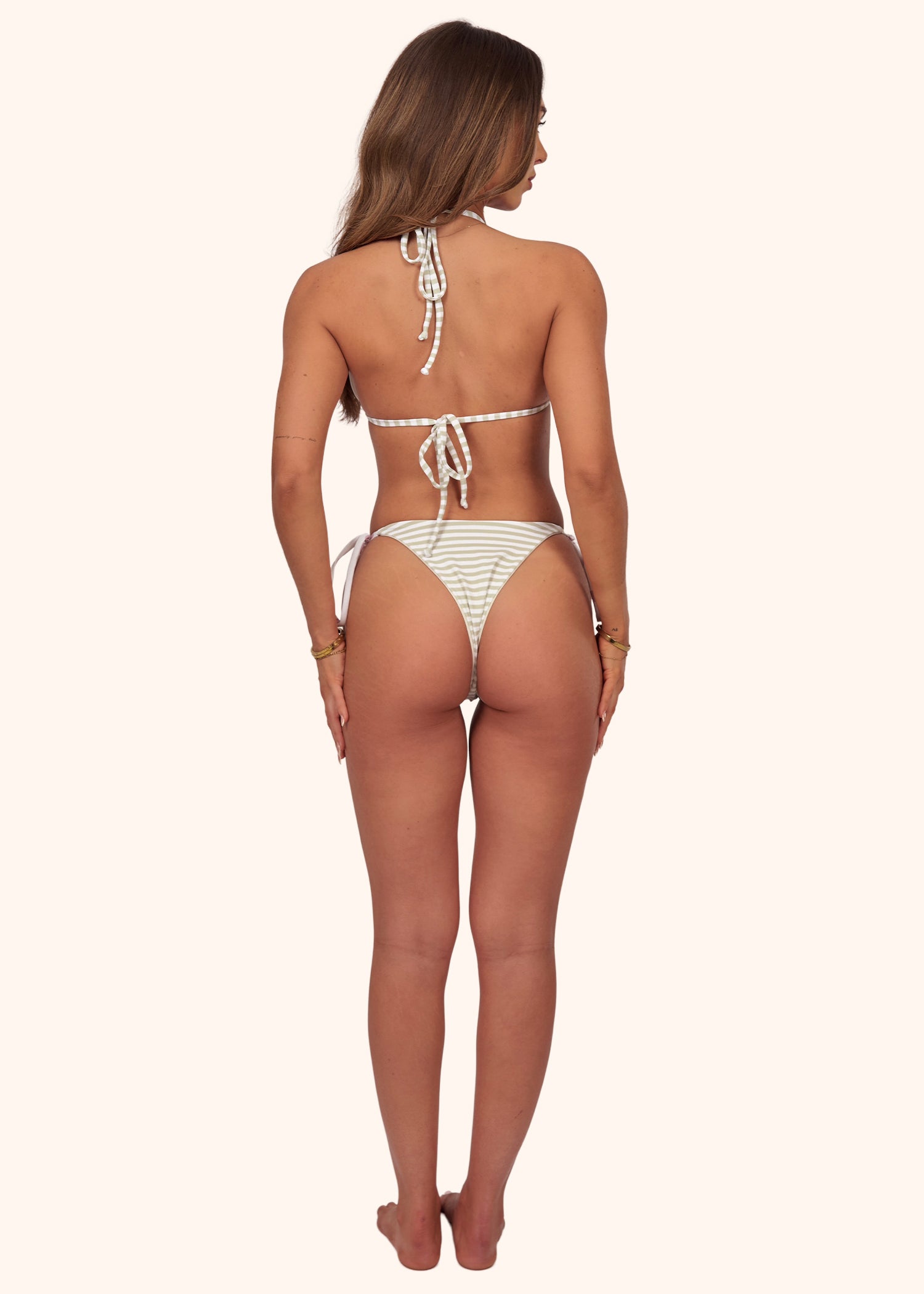 Tie Bikini Bottoms in Blush Sage