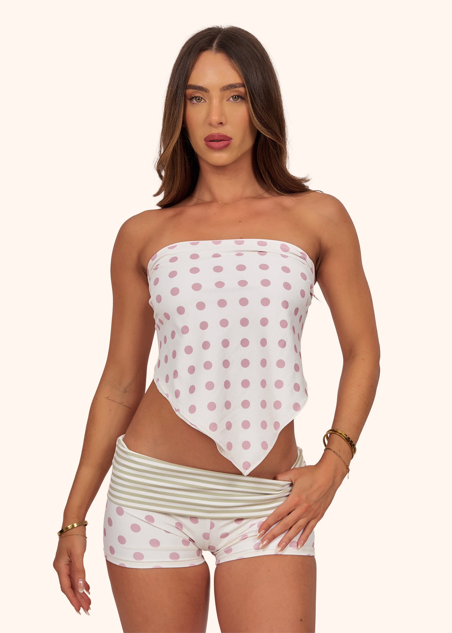 Headscarf in Blush Polka