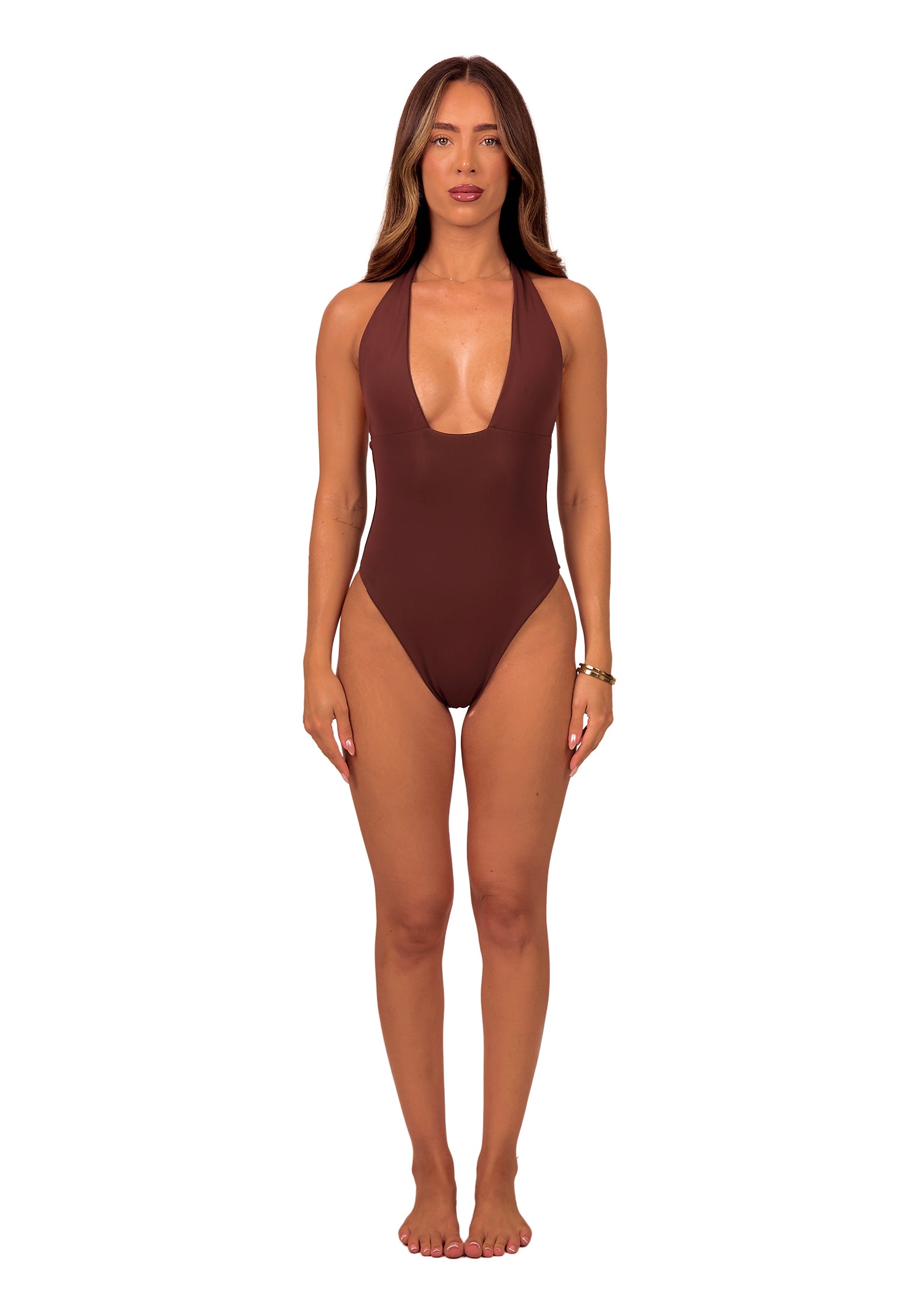 Halter Swimsuit in Espresso