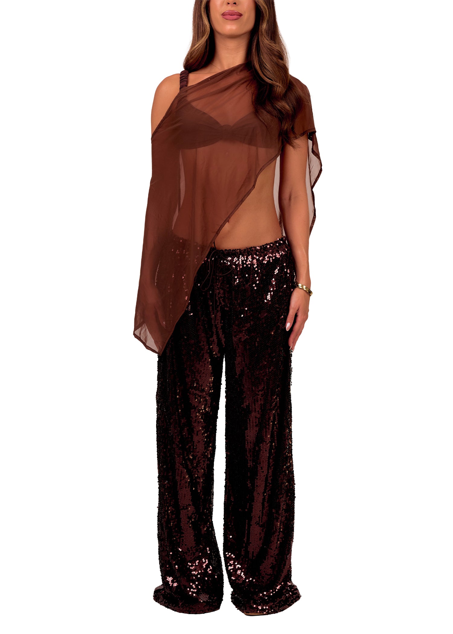 Mesh Cape in Brown