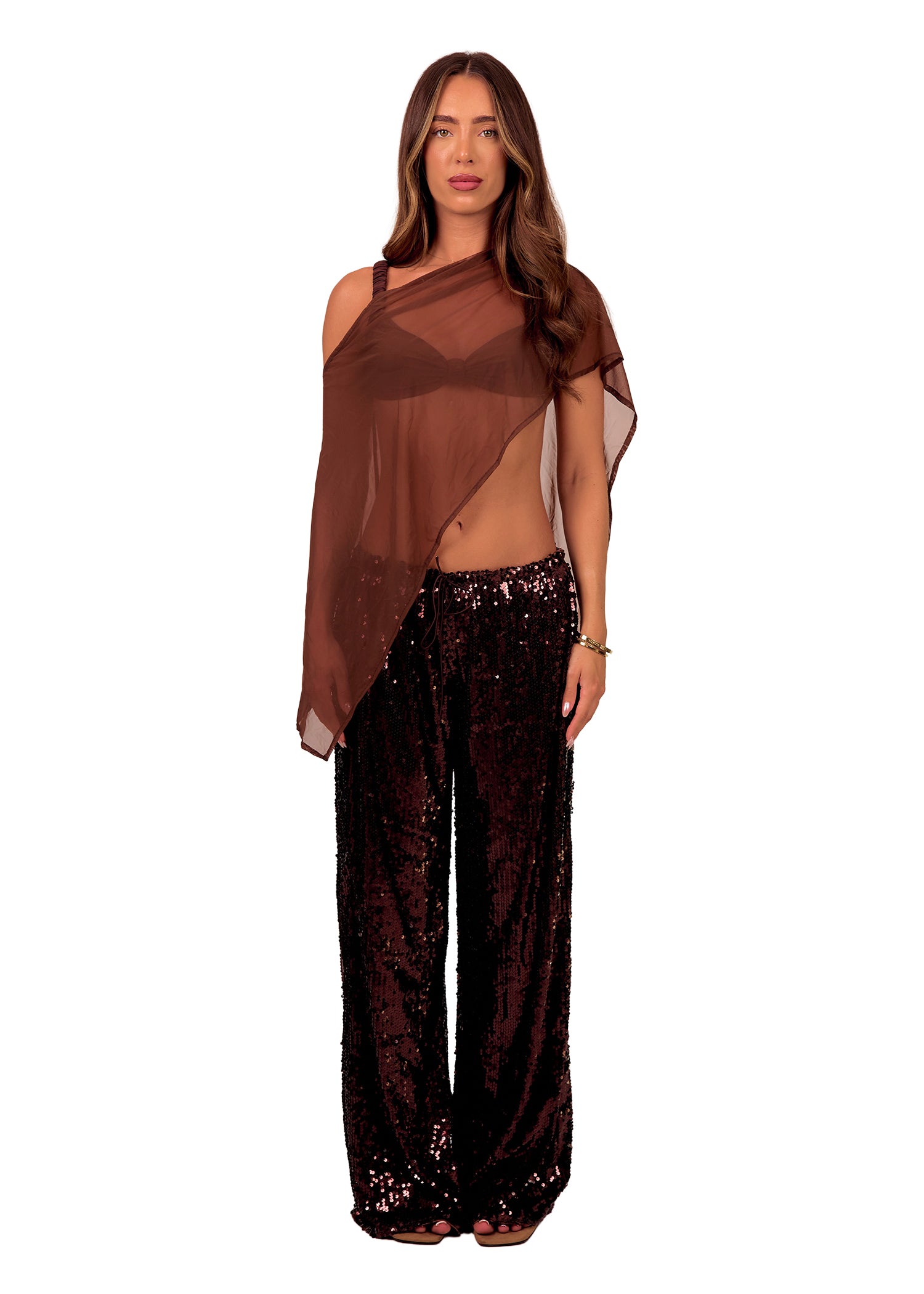 Mesh Cape in Brown