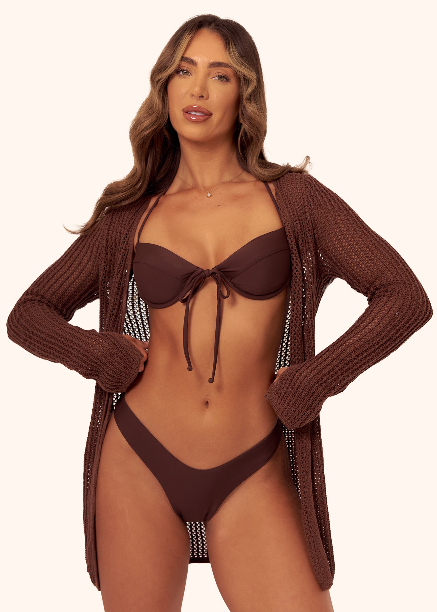 Crochet Cardigan in Brown