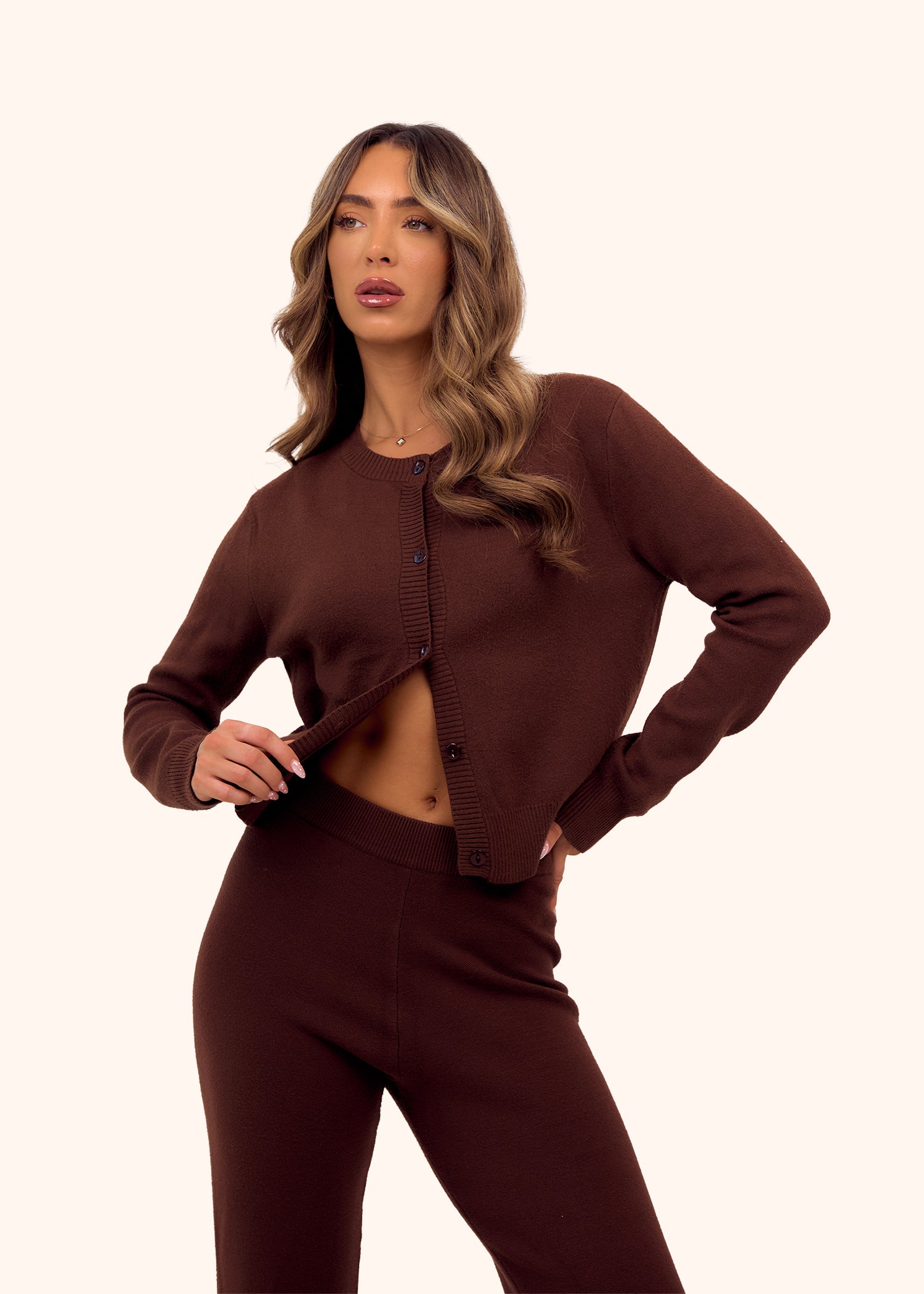 Knit Trousers in Chocolate