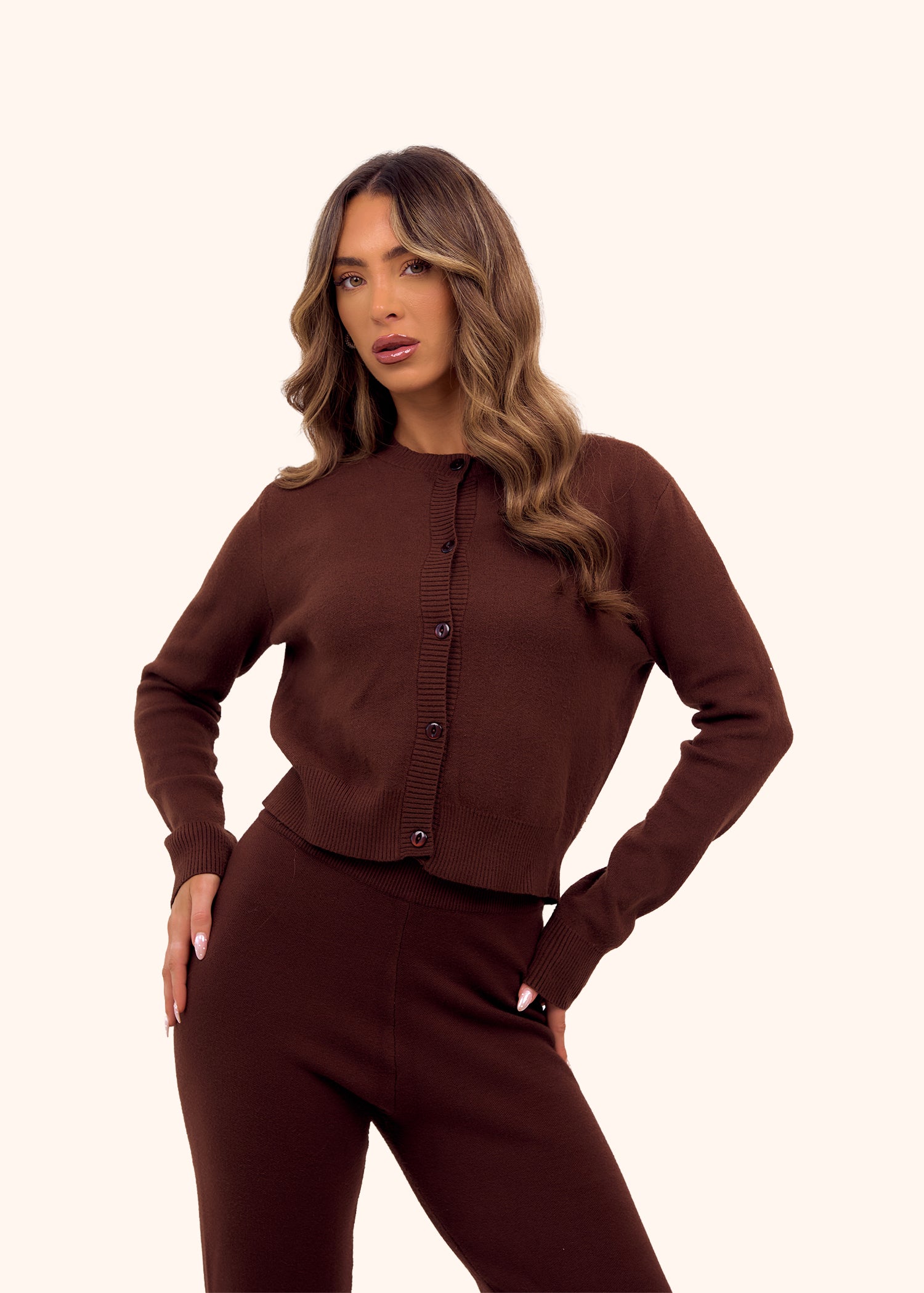 Knit Cardigan in Chocolate