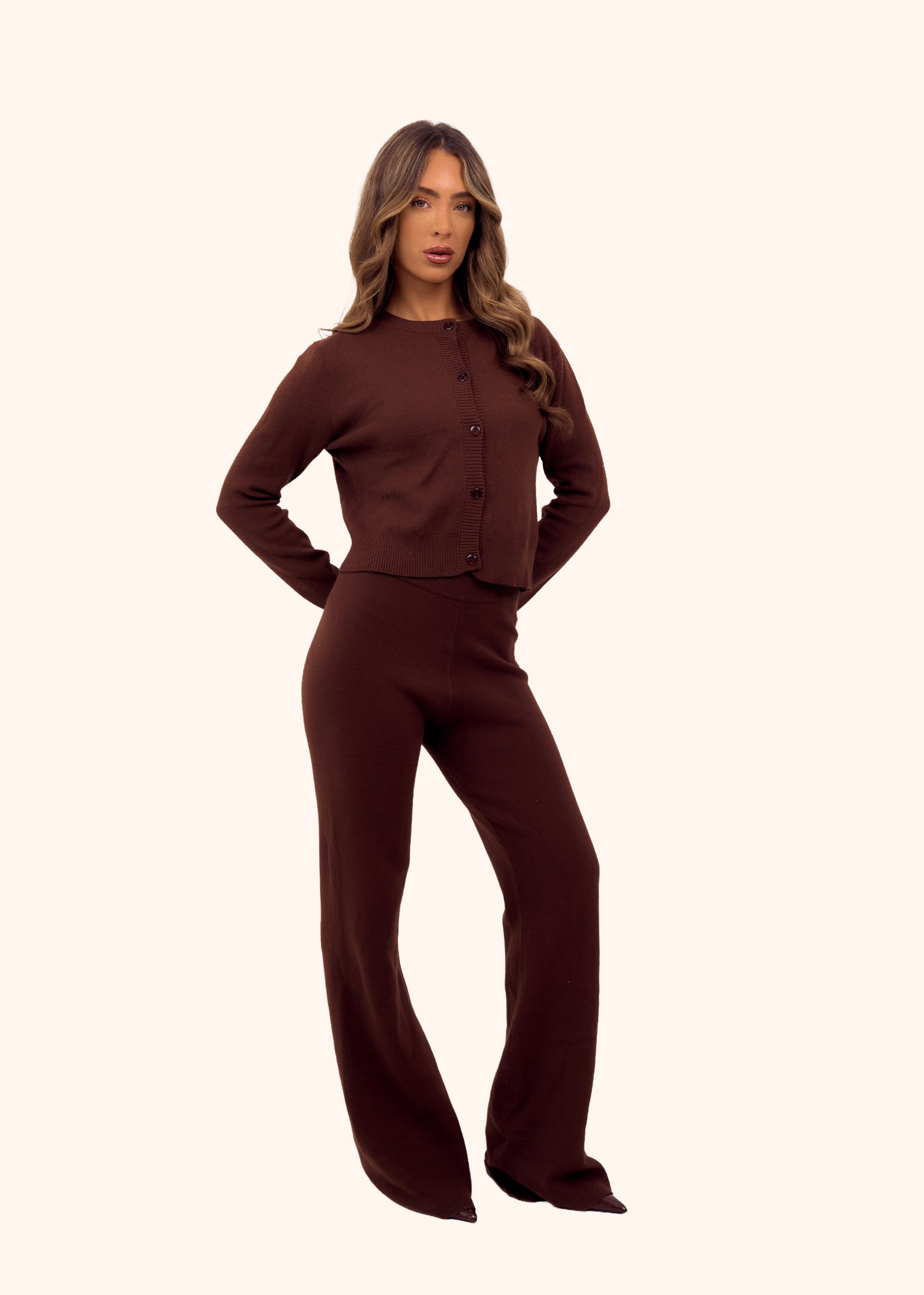 Knit Trousers in Chocolate