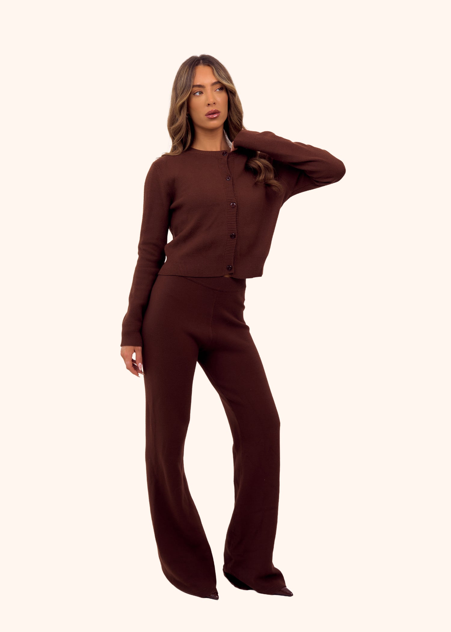 Knit Trousers in Chocolate
