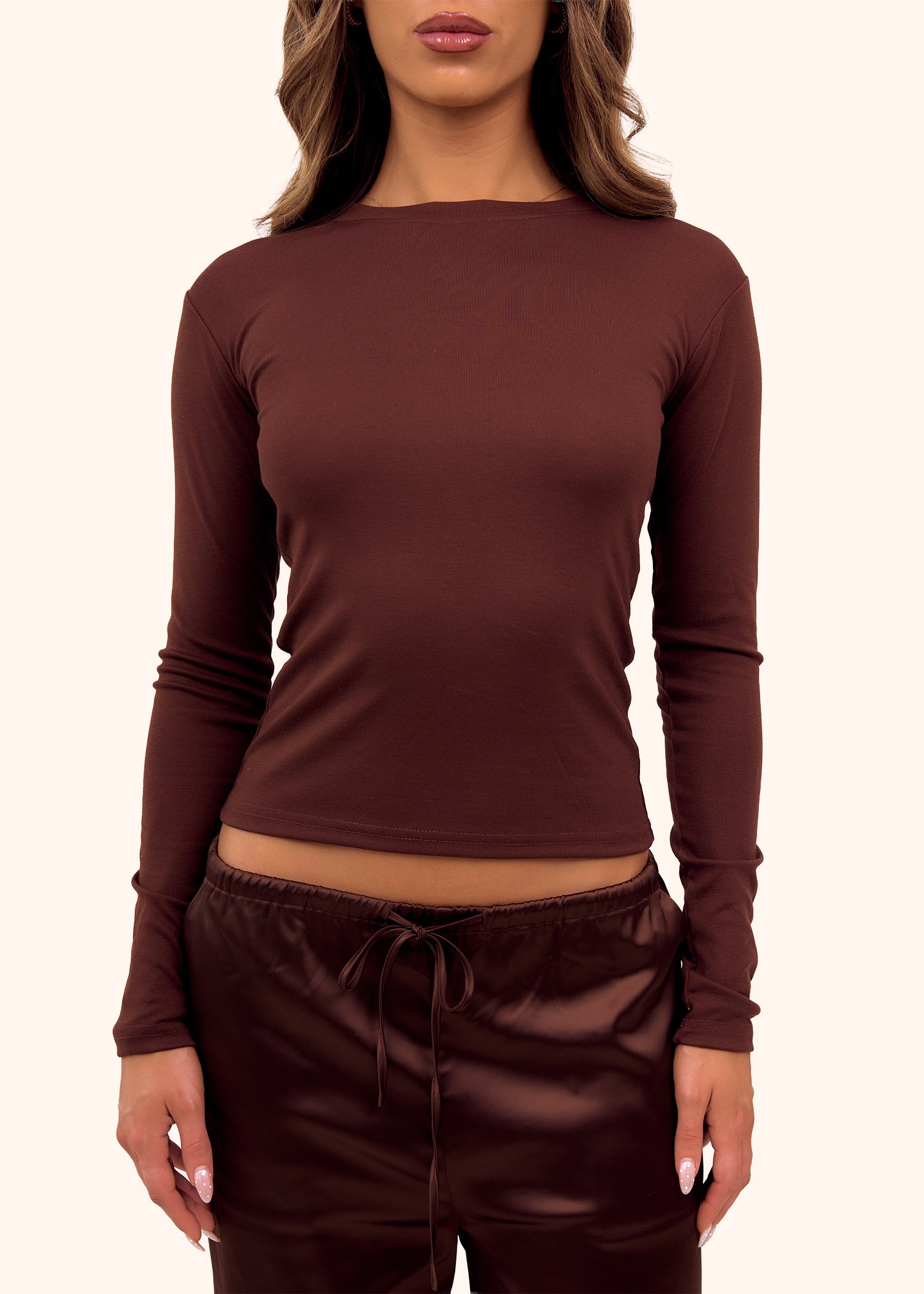 Soft Long Sleeve T-Shirt in Chocolate