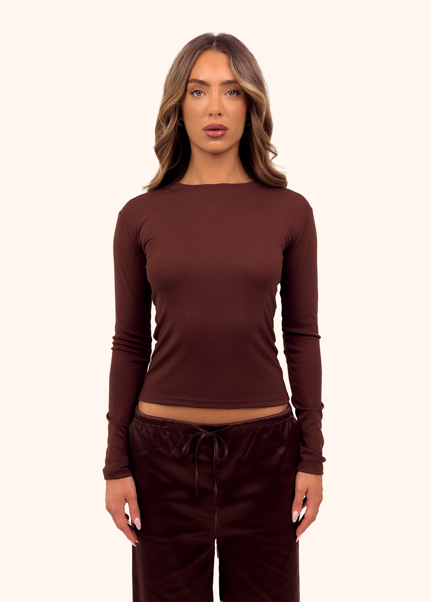 Soft Long Sleeve T-Shirt in Chocolate