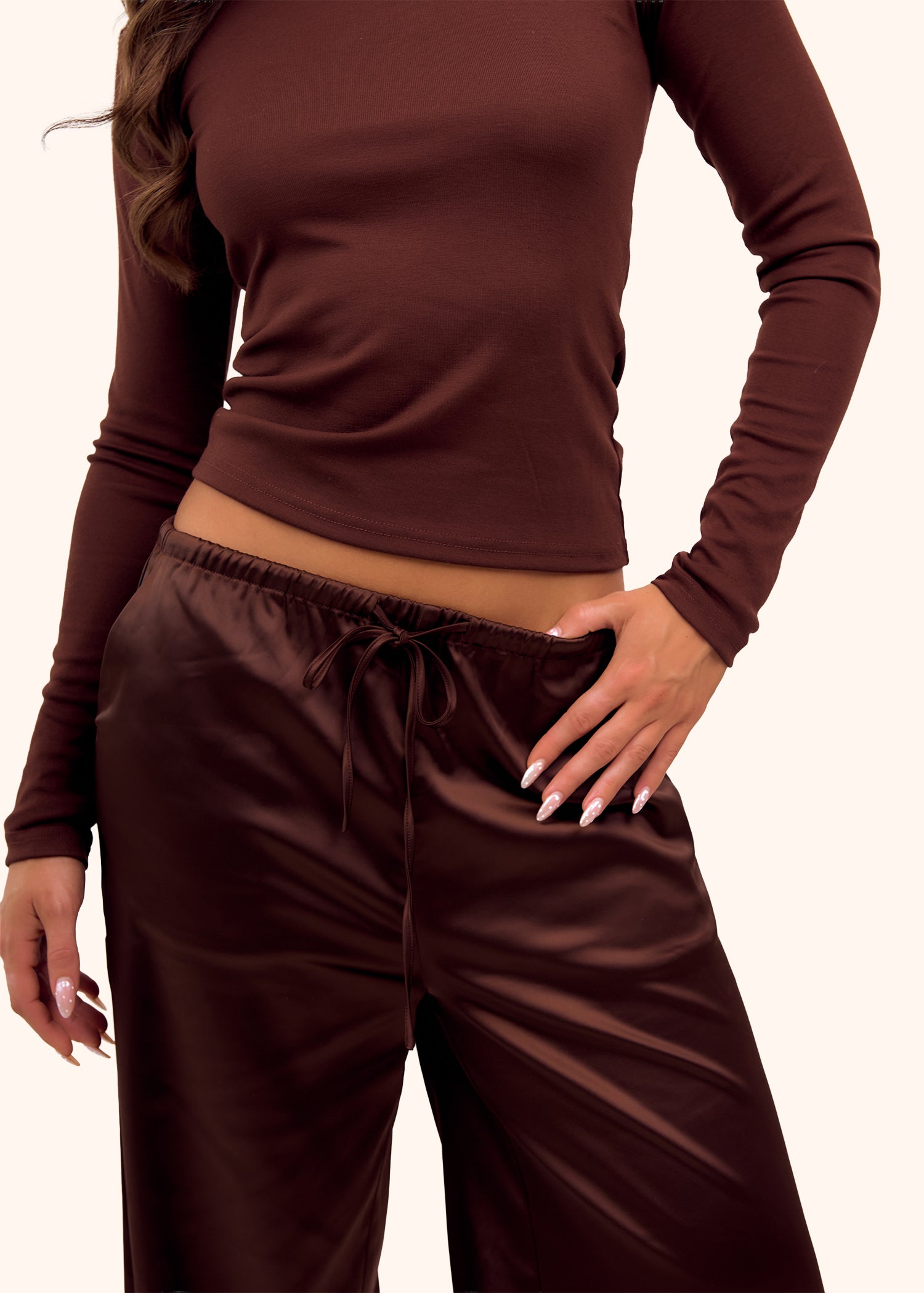 Soft Long Sleeve T-Shirt in Chocolate