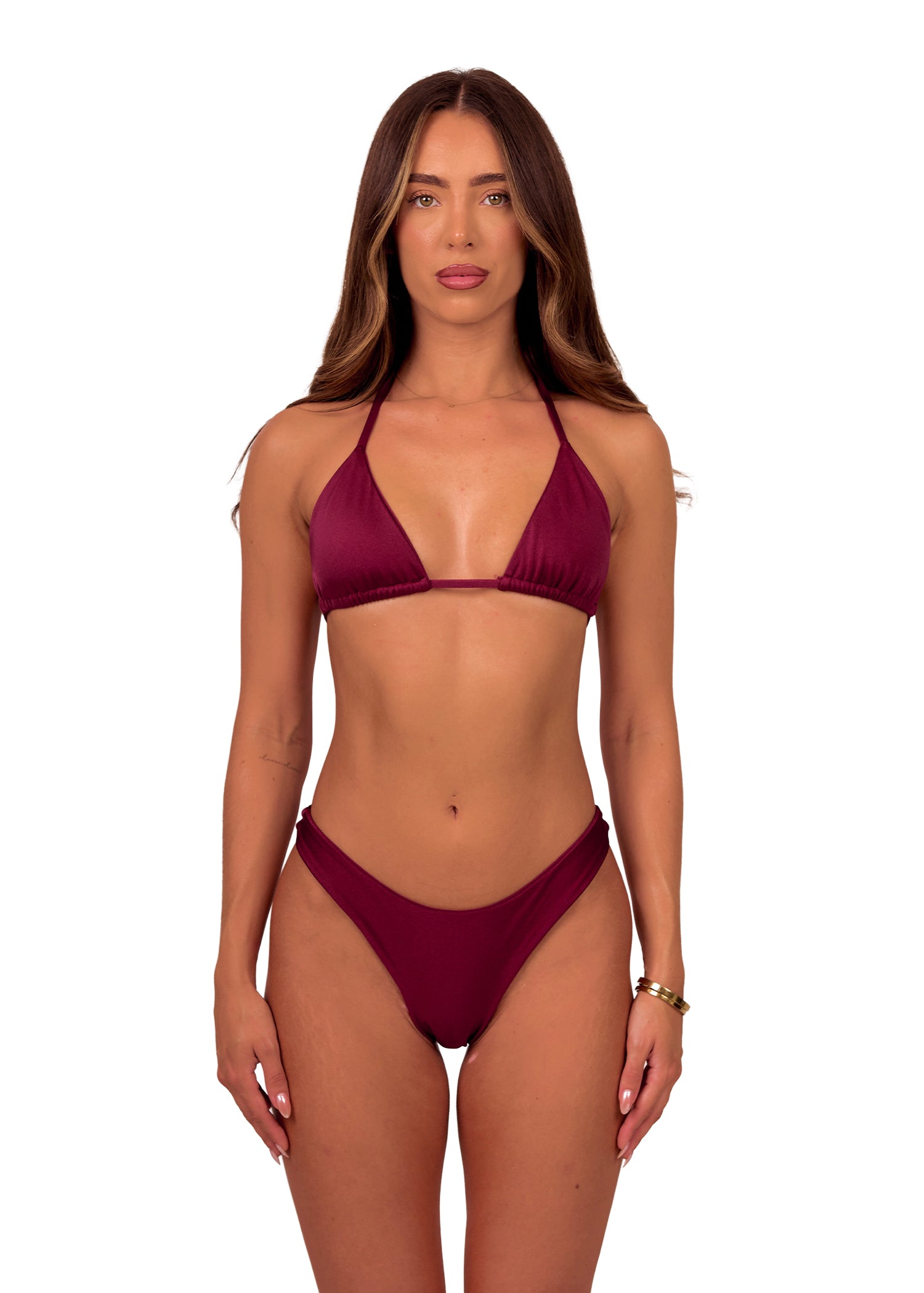 Triangle Bikini Top in Burgundy