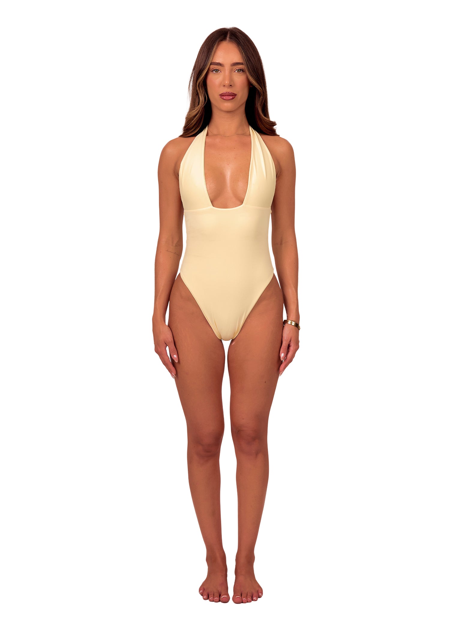 Halter Swimsuit in Butter