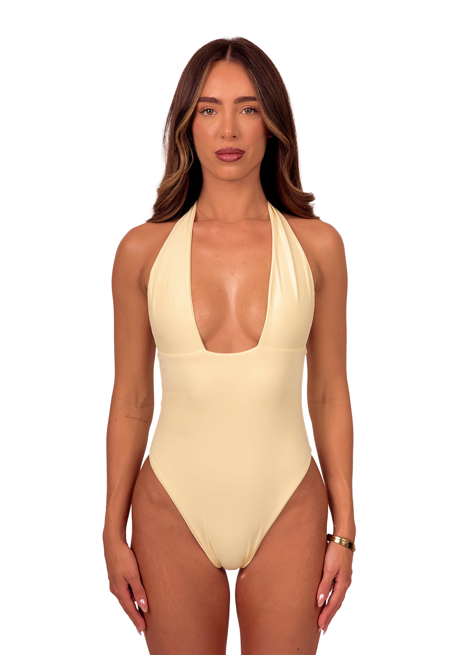 Halter Swimsuit in Butter