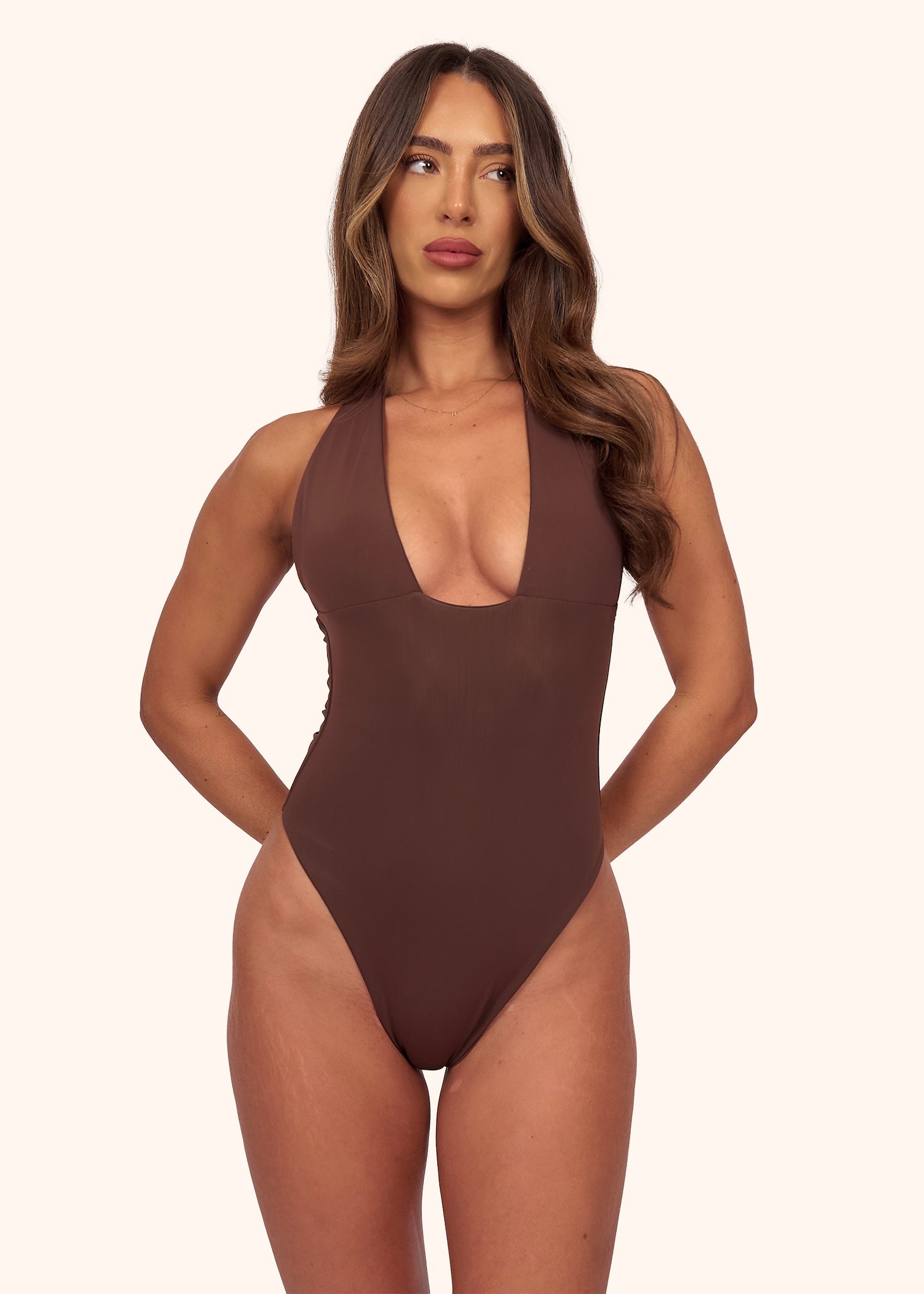 Halter Swimsuit in Espresso