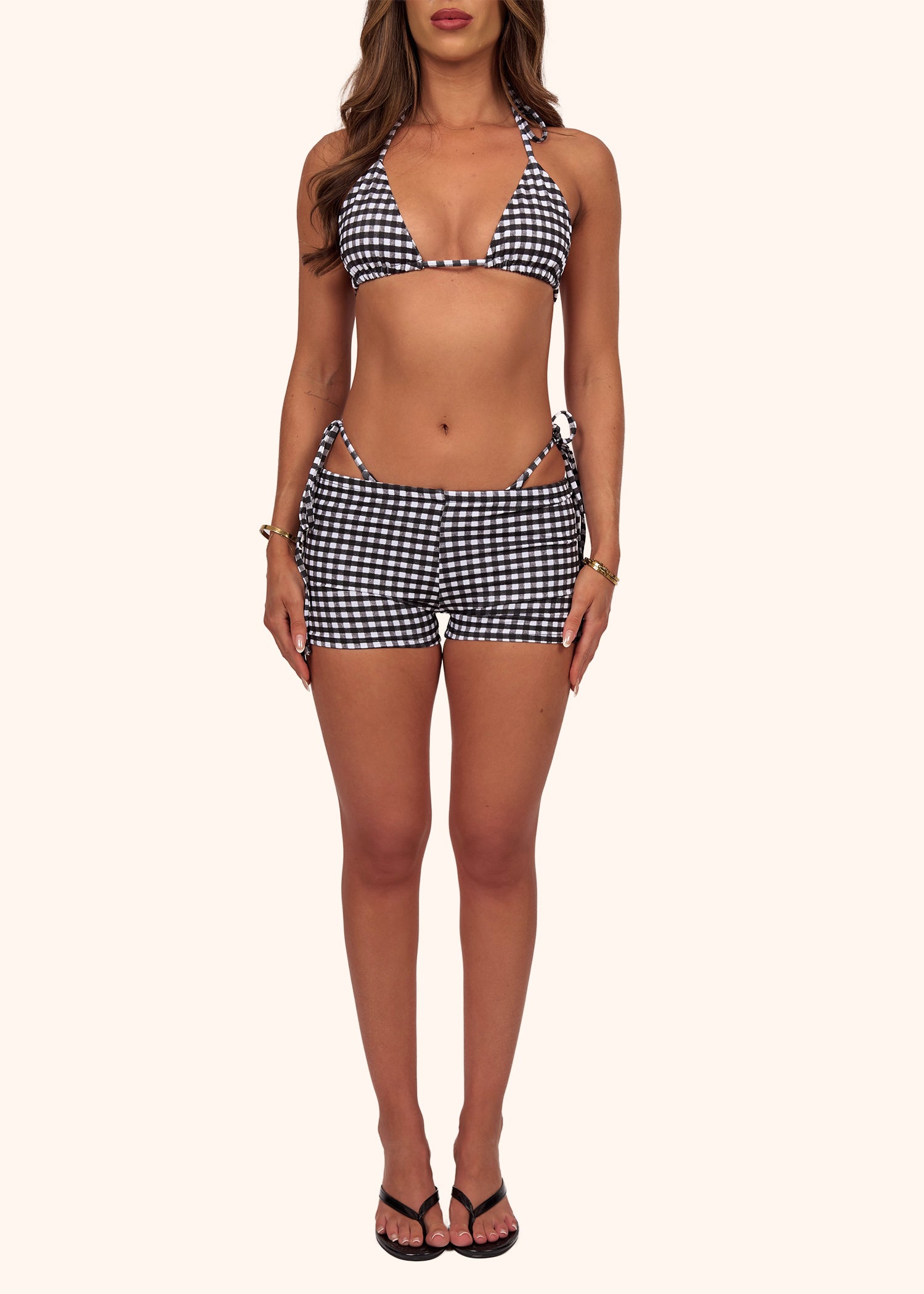 Mini Shorts in Black Gingham