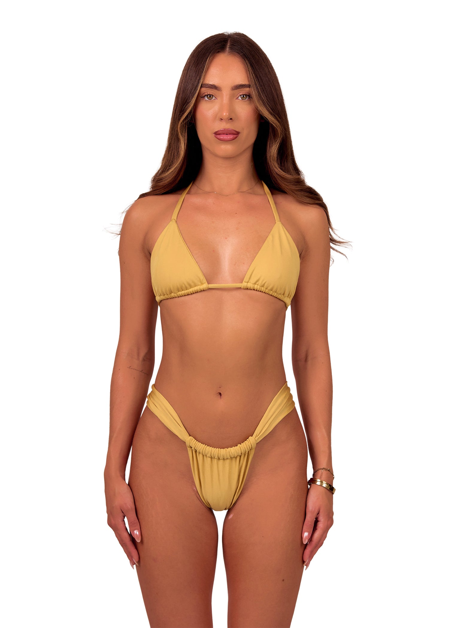 Triangle Bikini Top in Gold