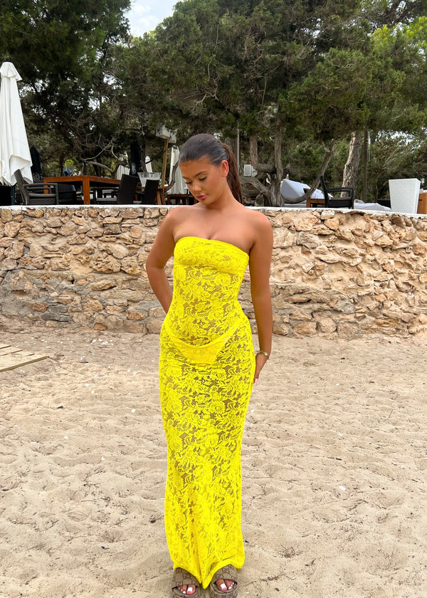 Yellow Lace Maxi Dress