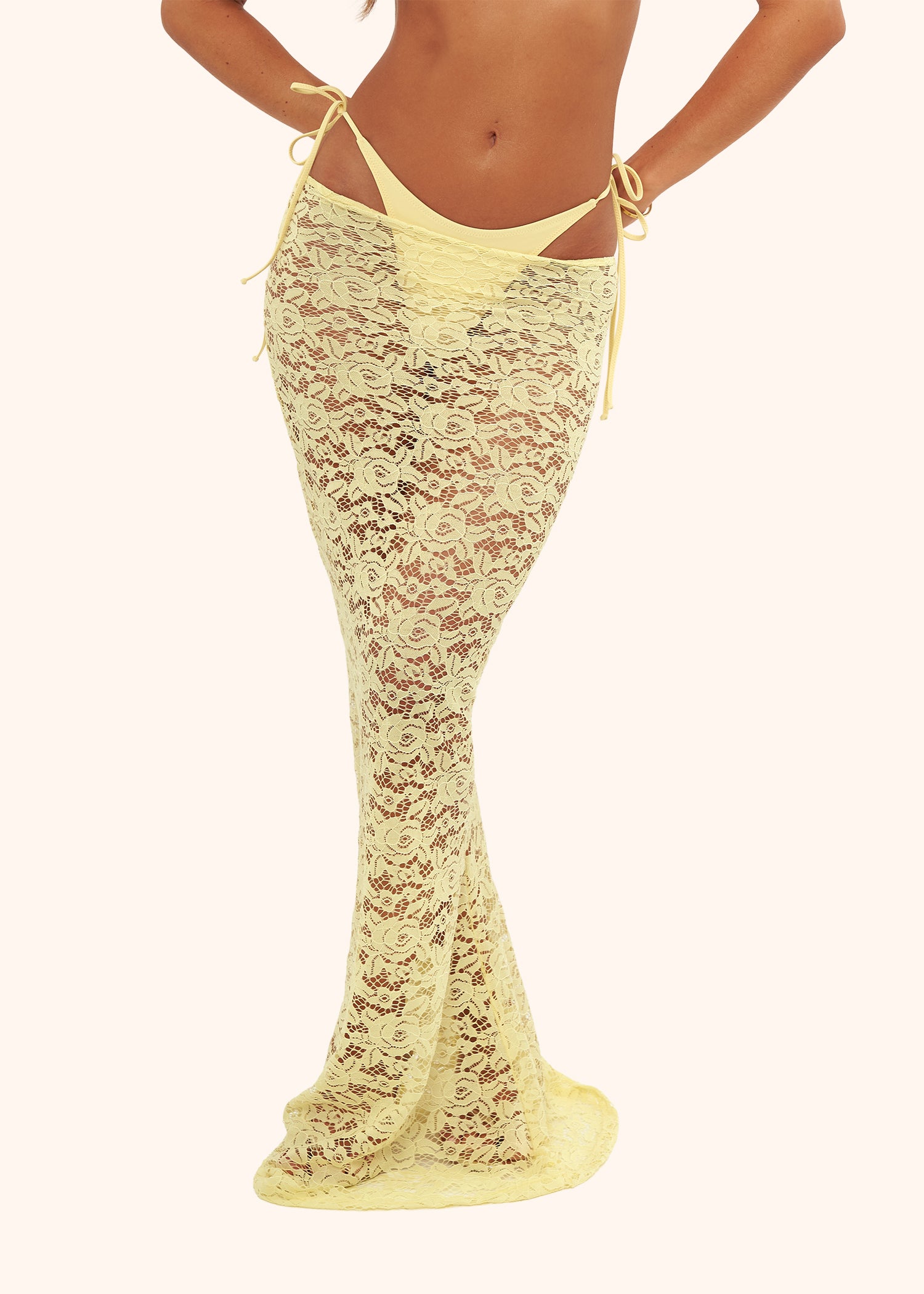 Lace Maxi Skirt in Lemon