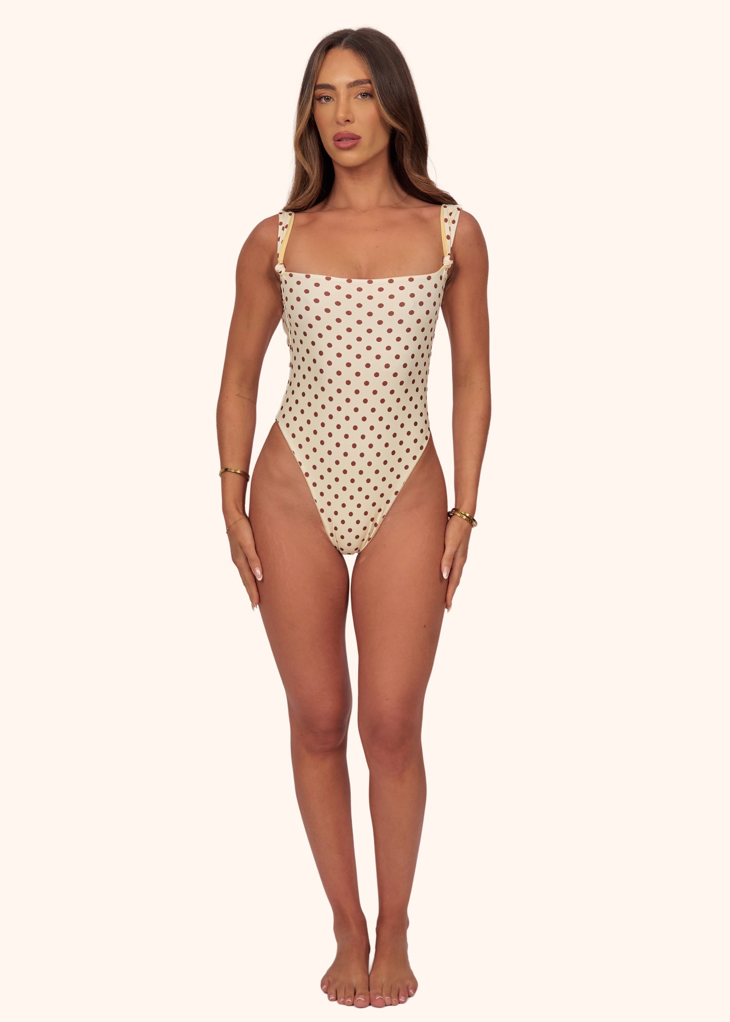 Knot Swimsuit in Lemon Polka (Pre-Order)