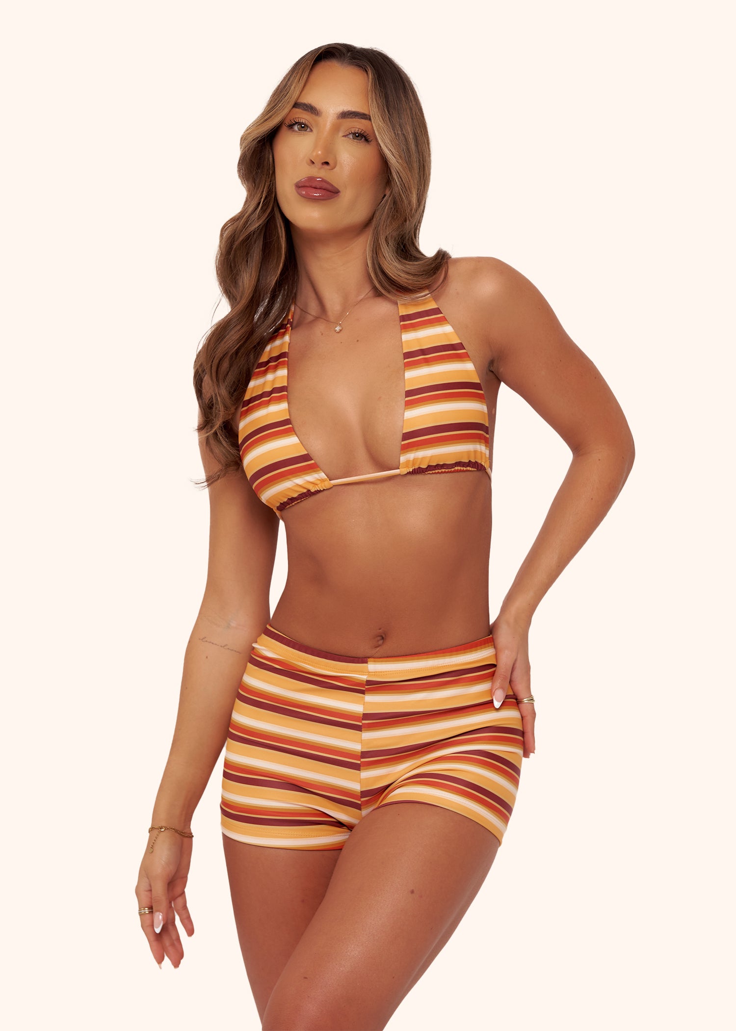 Mini Shorts in Mango Stripe